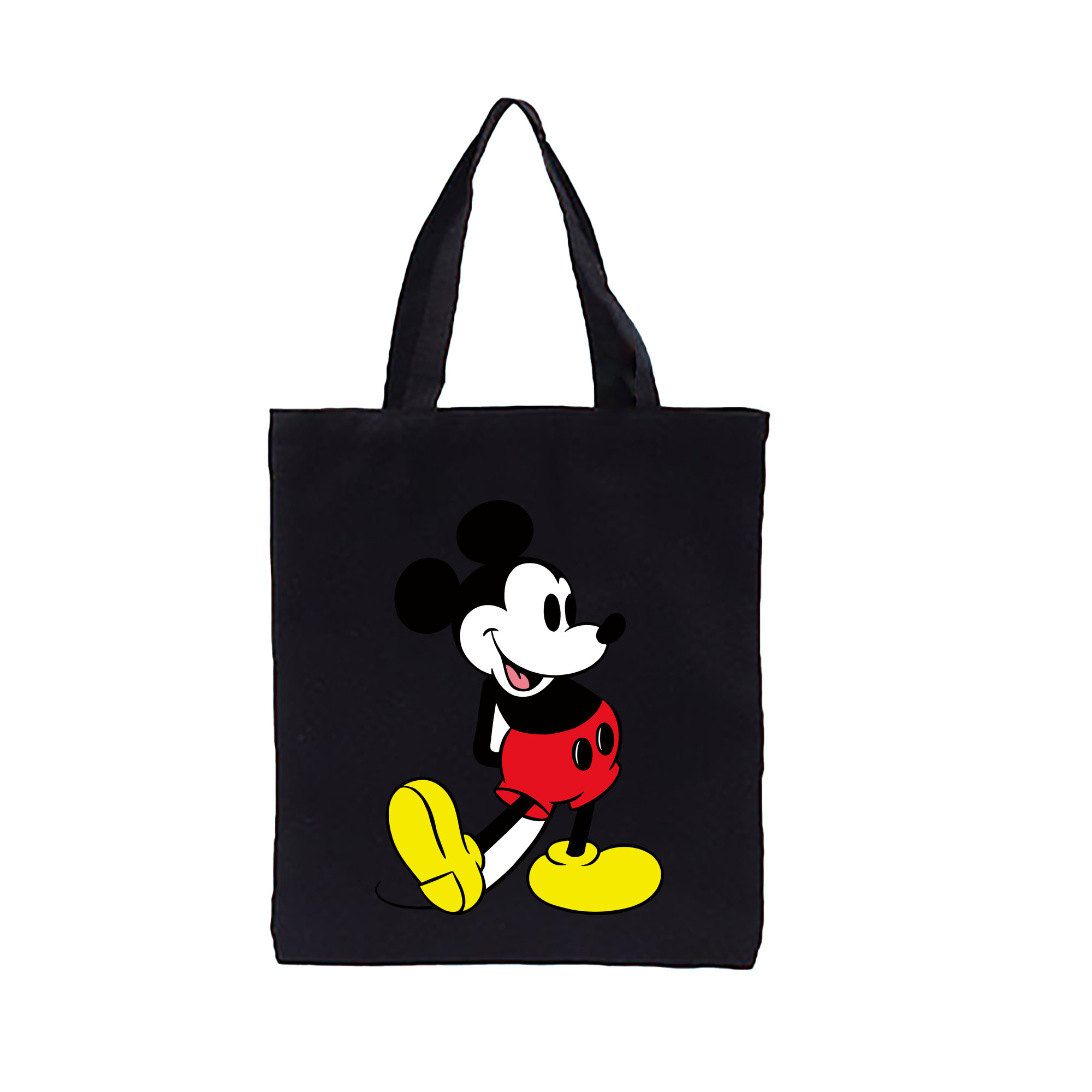 ミッキーマウス Mickey Mouse 縦型キャンバス生地手提げバッグ　トートバッグ