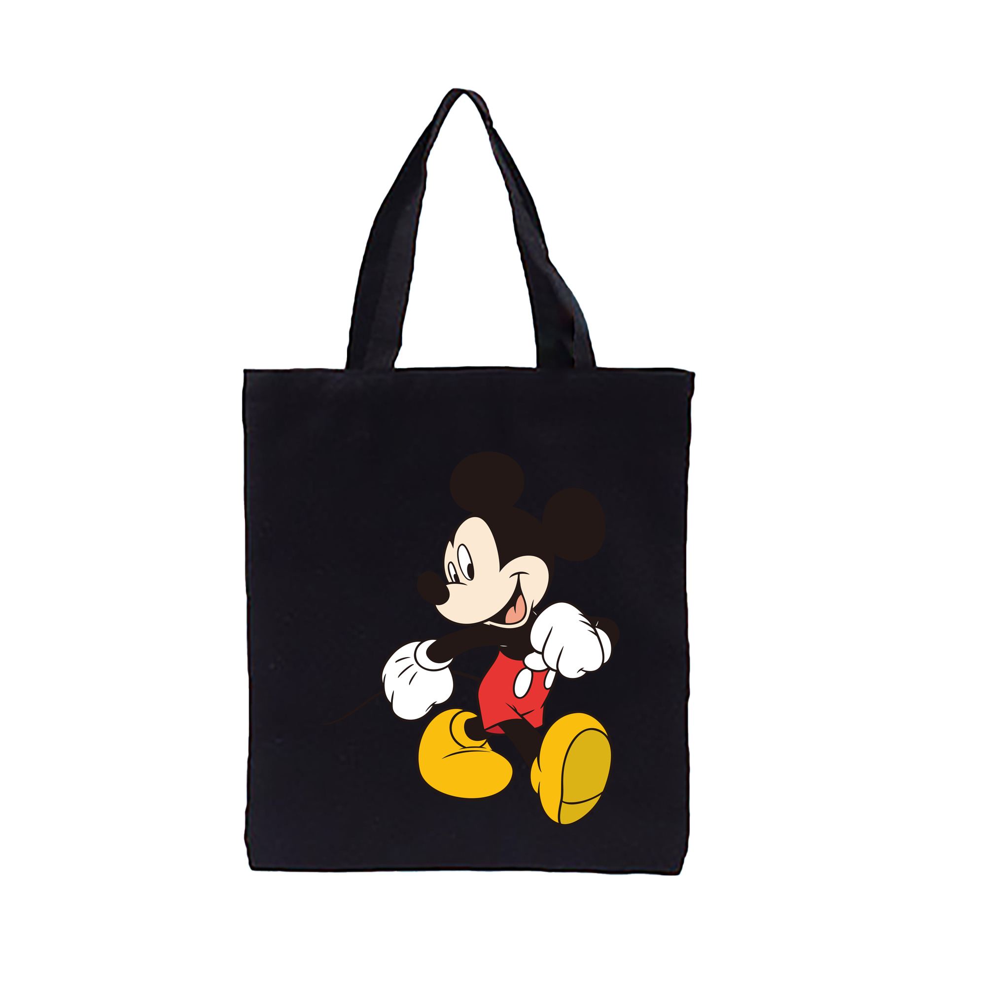 ミッキーマウス Mickey Mouse 縦型キャンバス生地手提げバッグ　トートバッグ