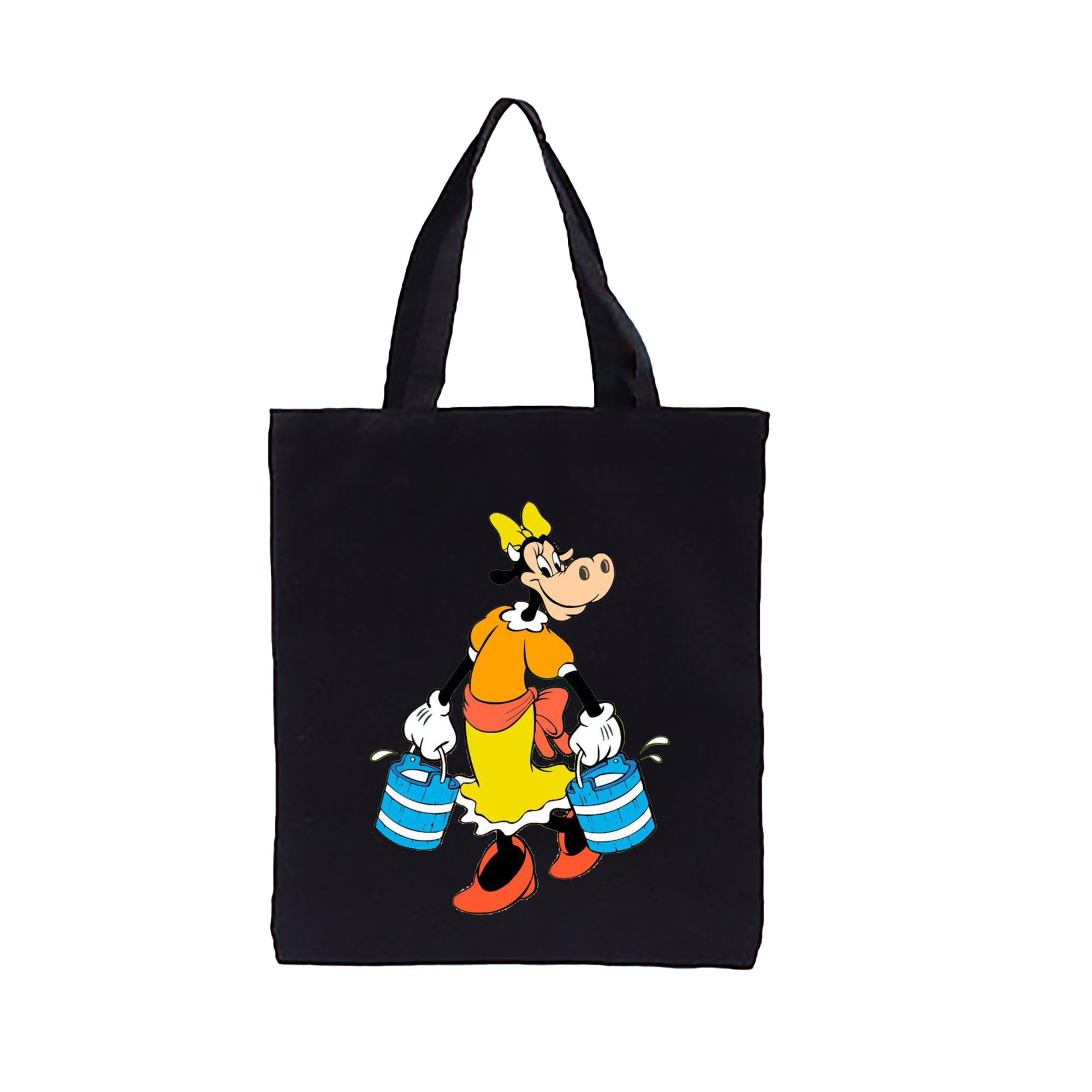 ミッキーマウス Mickey Mouse 縦型キャンバス生地手提げバッグ　トートバッグ