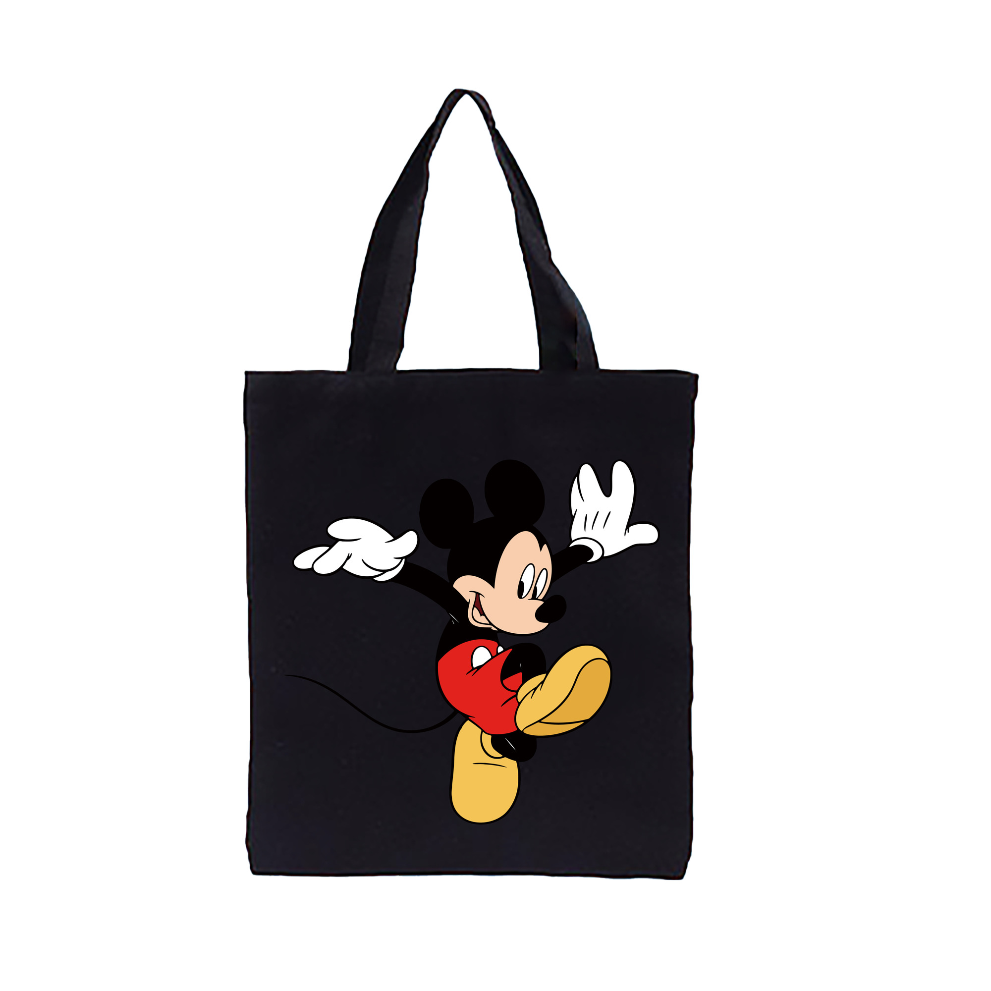 （画像用） ミッキーマウス Mickey Mouse 縦型キャンバス生地手提げバッグ　トートバッグ