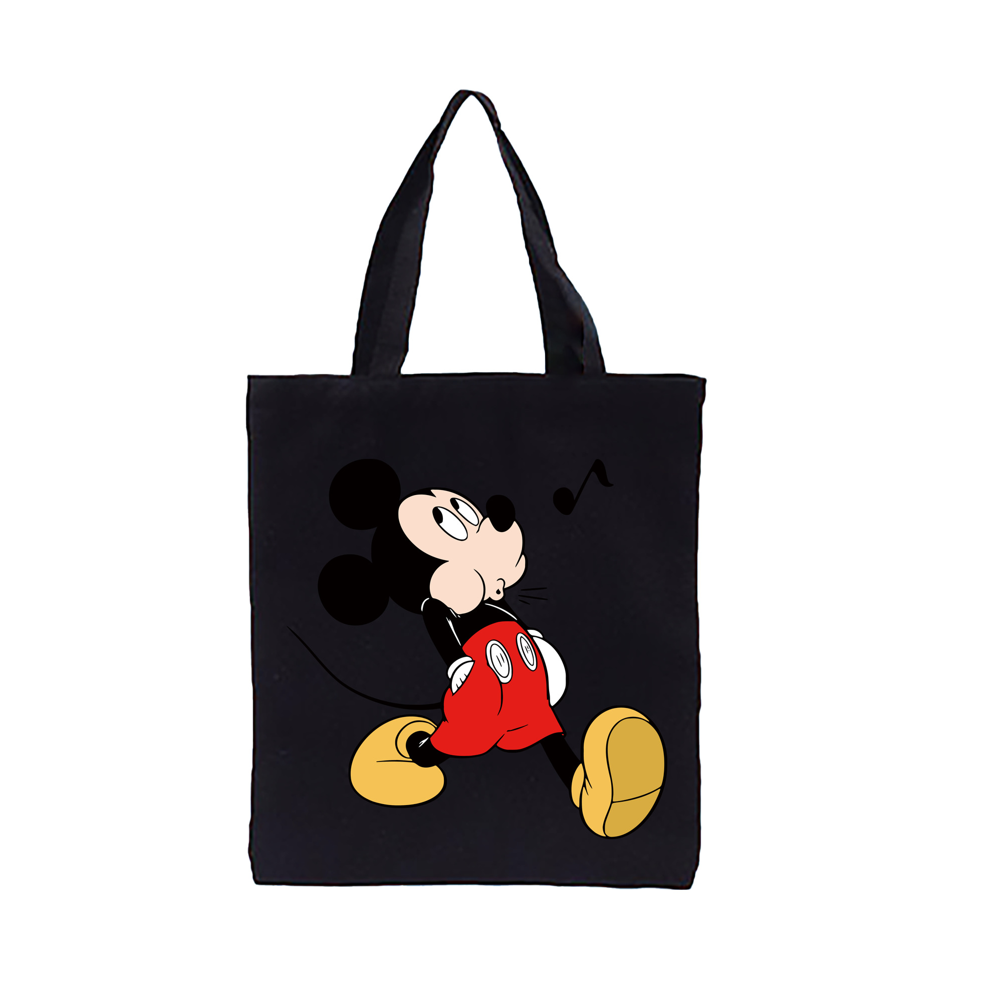 （画像用） ミッキーマウス Mickey Mouse 縦型キャンバス生地手提げバッグ　トートバッグ
