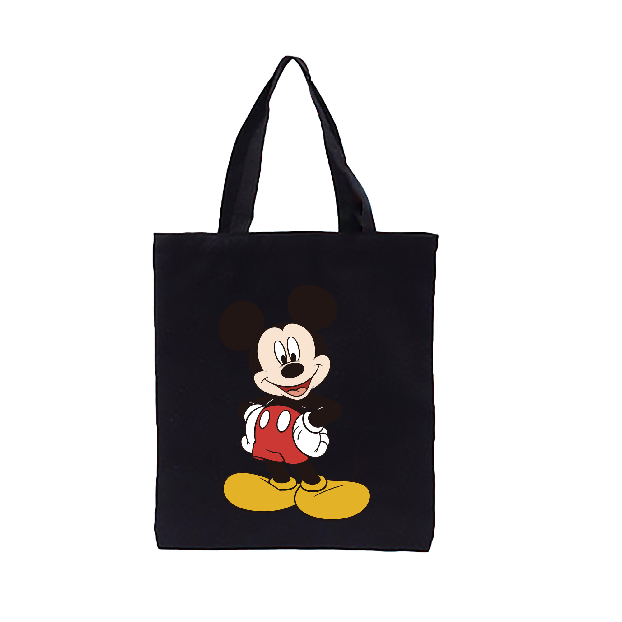 （画像用） ミッキーマウス Mickey Mouse 縦型キャンバス生地手提げバッグ　トートバッグ