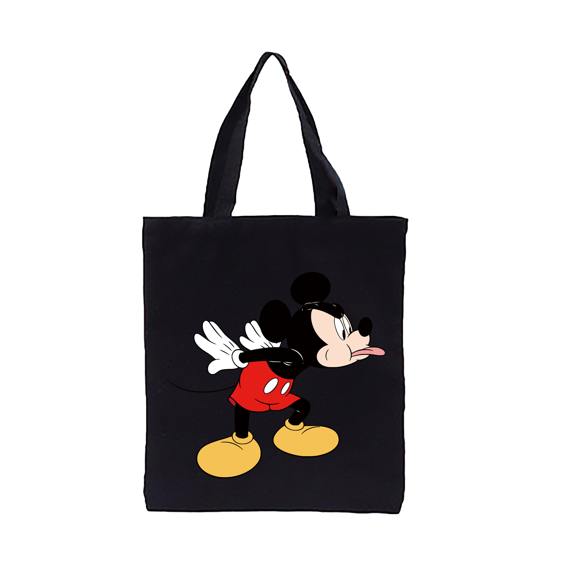 （画像用） ミッキーマウス Mickey Mouse 縦型キャンバス生地手提げバッグ　トートバッグ