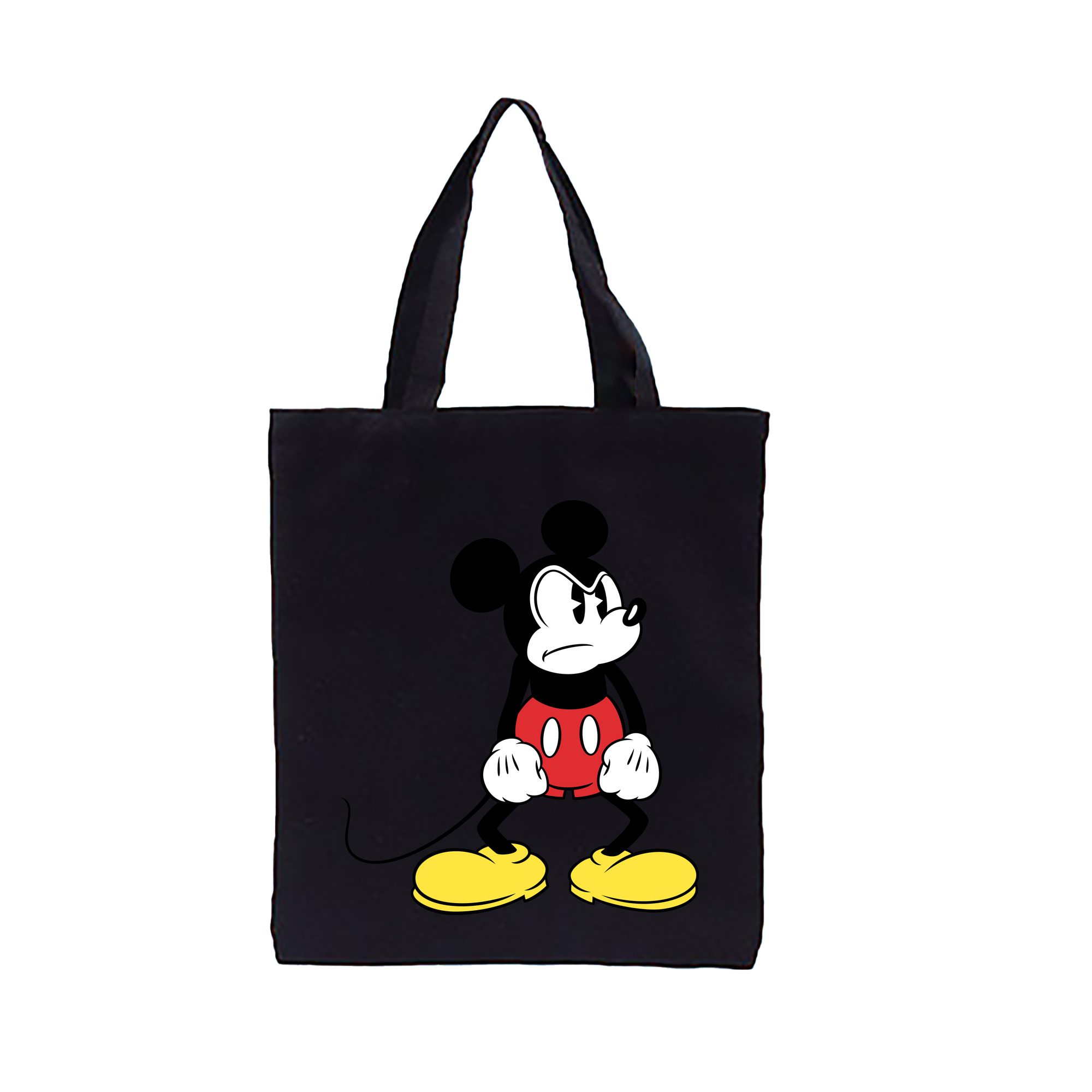 （画像用） ミッキーマウス Mickey Mouse 縦型キャンバス生地手提げバッグ　トートバッグ