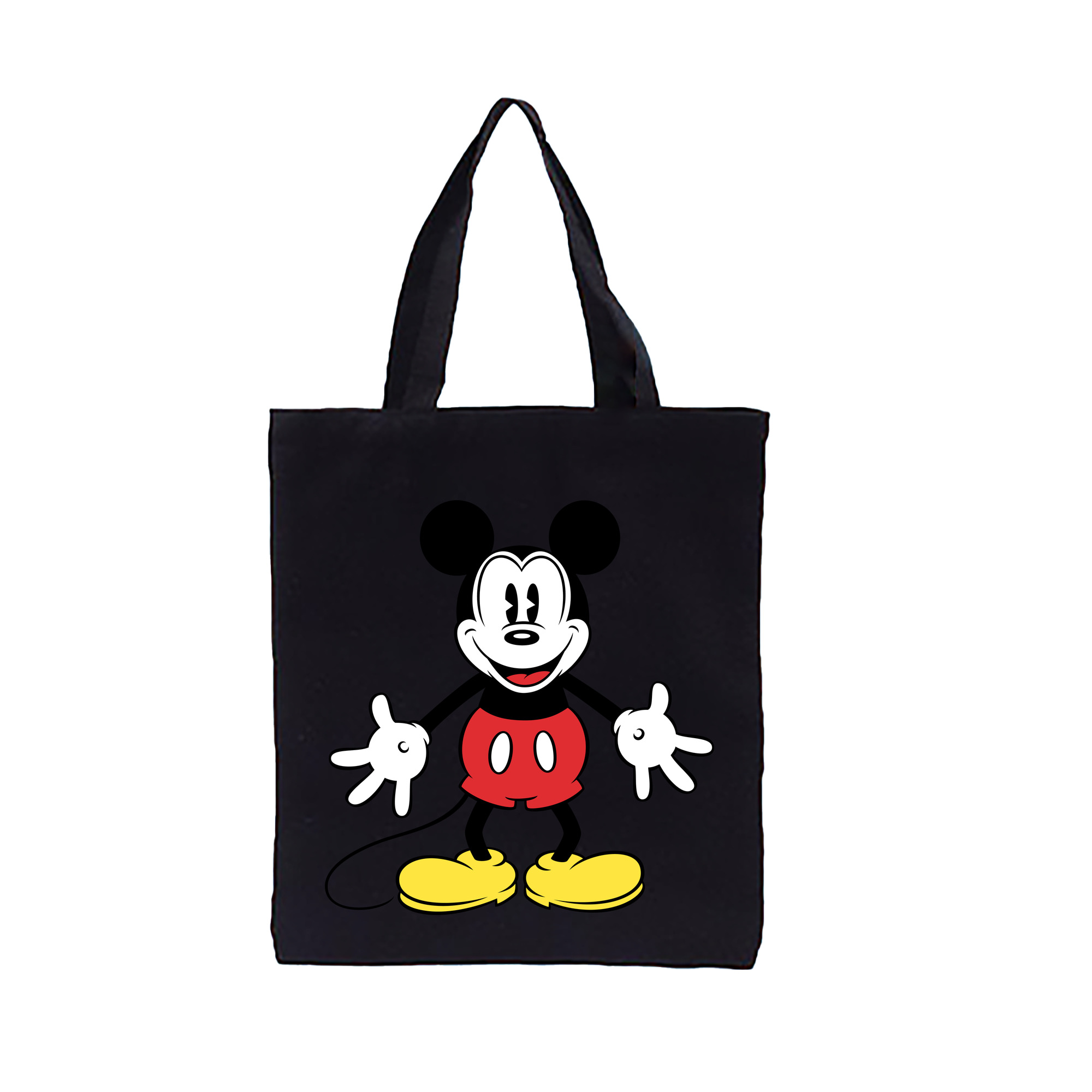 （画像用） ミッキーマウス Mickey Mouse 縦型キャンバス生地手提げバッグ　トートバッグ