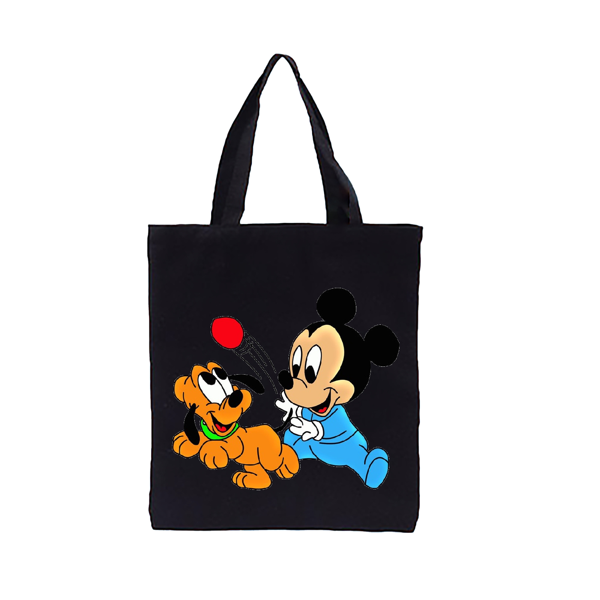 （画像用） ミッキーマウス Mickey Mouse 縦型キャンバス生地手提げバッグ　トートバッグ