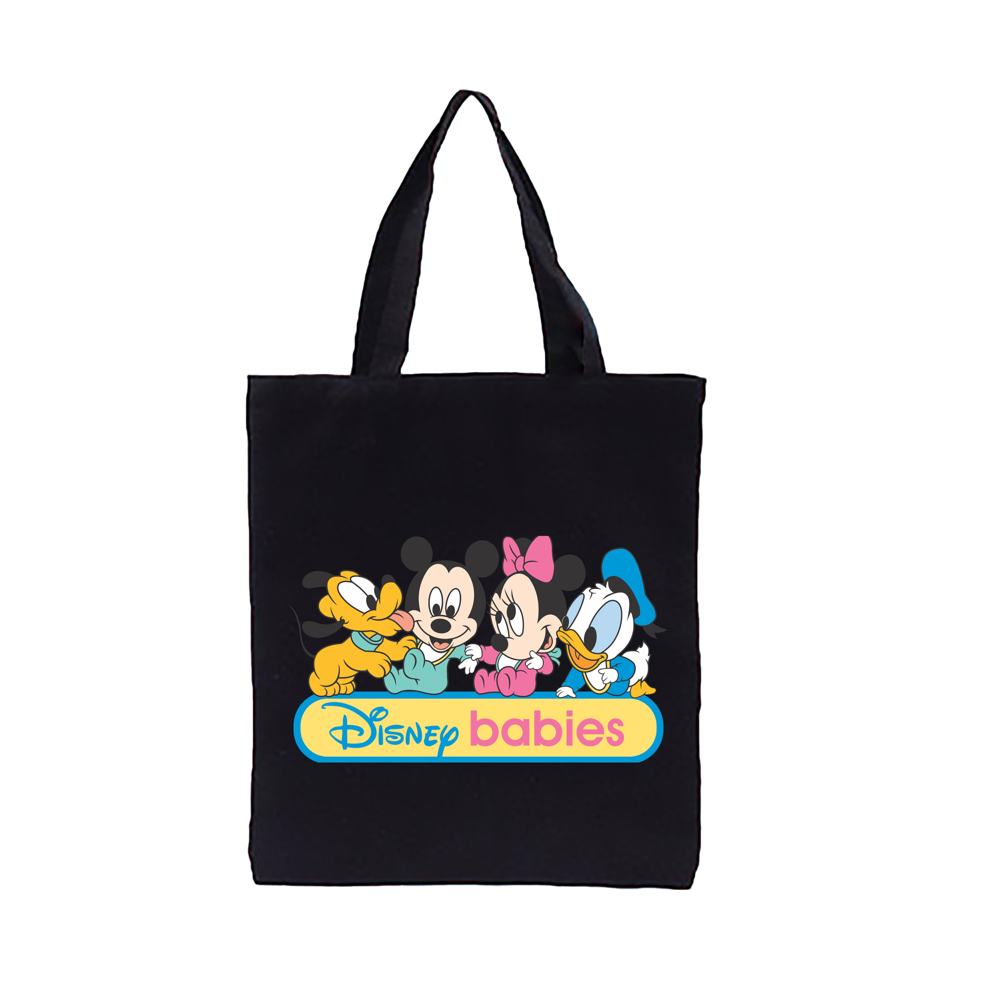 （画像用） ミッキーマウス Mickey Mouse 縦型キャンバス生地手提げバッグ　トートバッグ