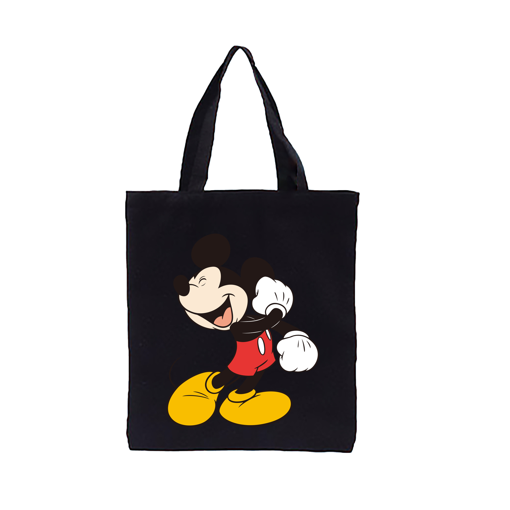 （画像用） ミッキーマウス Mickey Mouse 縦型キャンバス生地手提げバッグ　トートバッグ