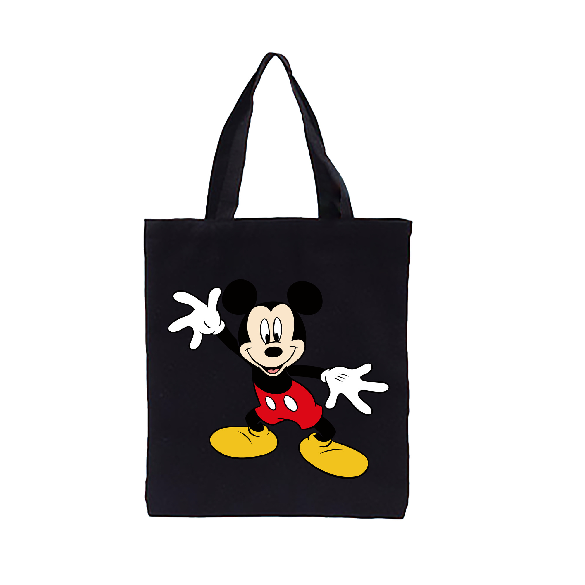 （画像用） ミッキーマウス Mickey Mouse 縦型キャンバス生地手提げバッグ　トートバッグ