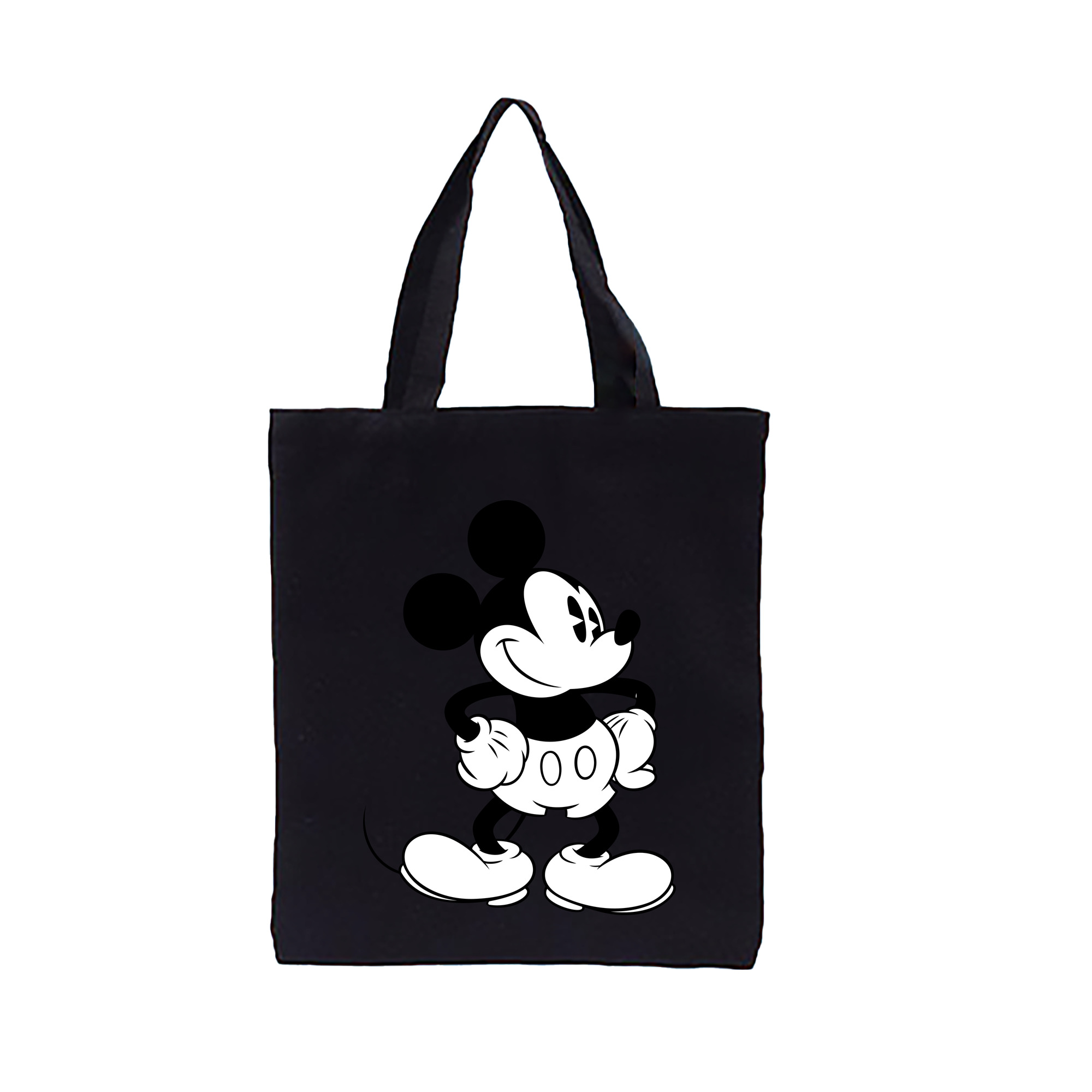 （画像用） ミッキーマウス Mickey Mouse 縦型キャンバス生地手提げバッグ　トートバッグ