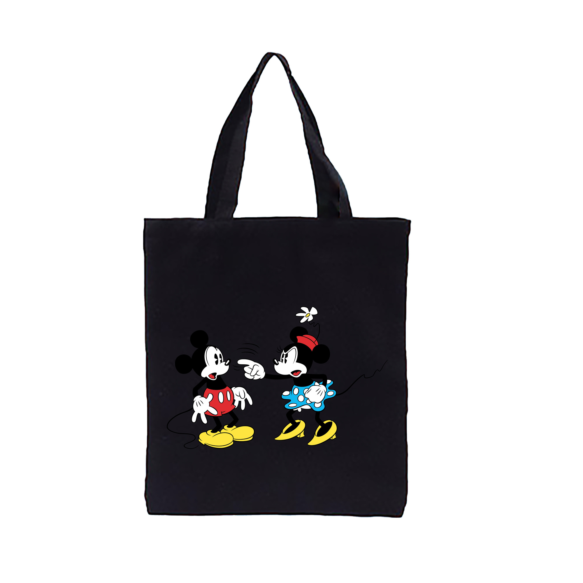 （画像用） ミッキーマウス Mickey Mouse 縦型キャンバス生地手提げバッグ　トートバッグ