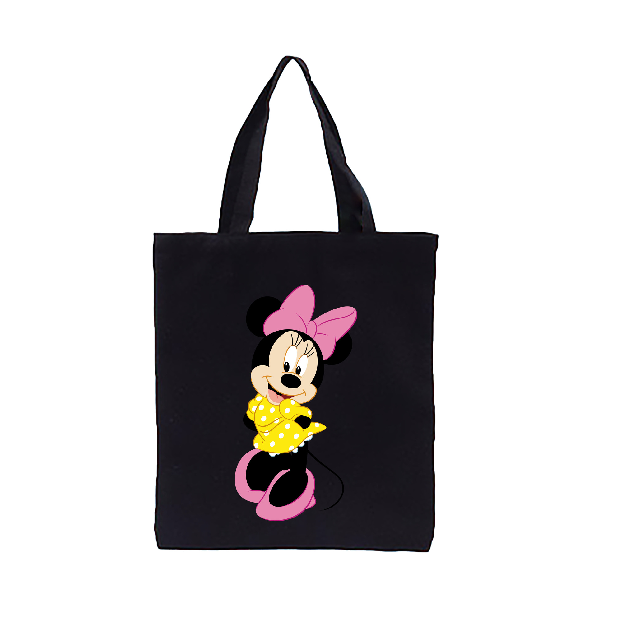 （画像用） ミッキーマウス Mickey Mouse 縦型キャンバス生地手提げバッグ　トートバッグ