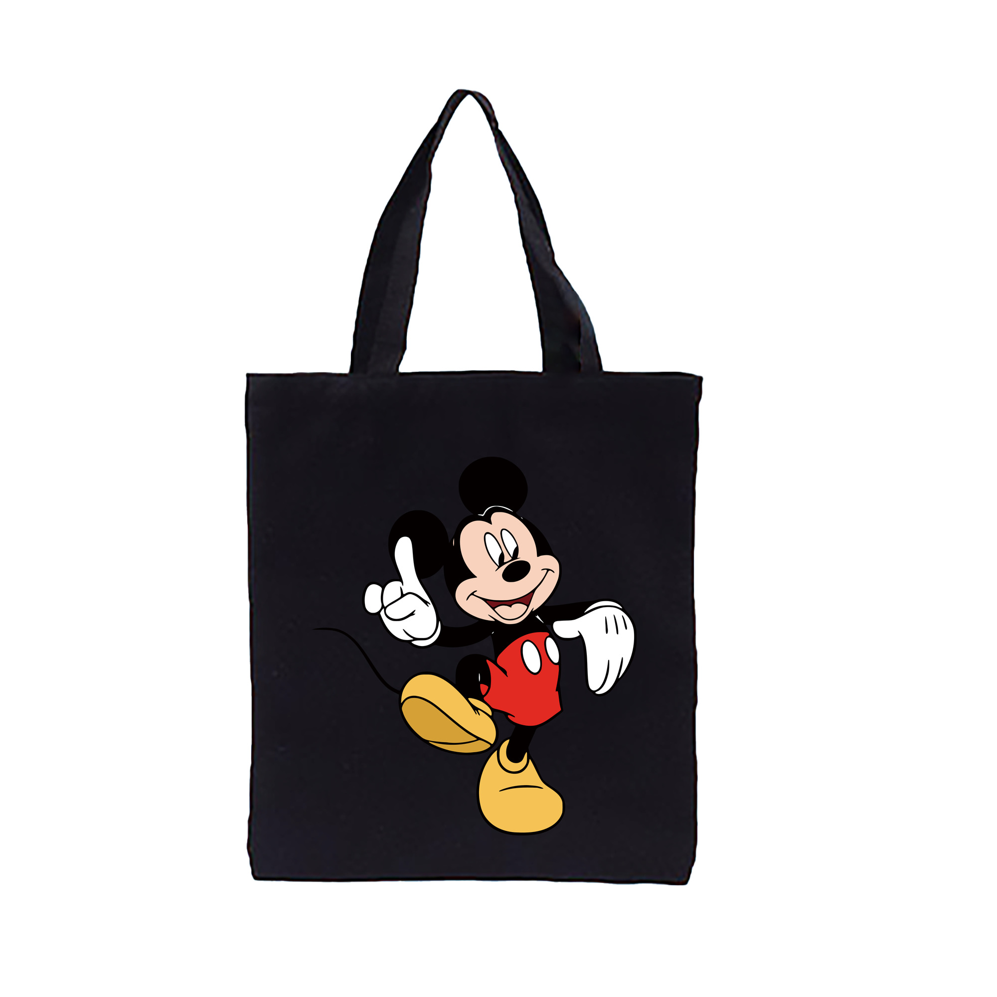 （画像用） ミッキーマウス Mickey Mouse 縦型キャンバス生地手提げバッグ　トートバッグ