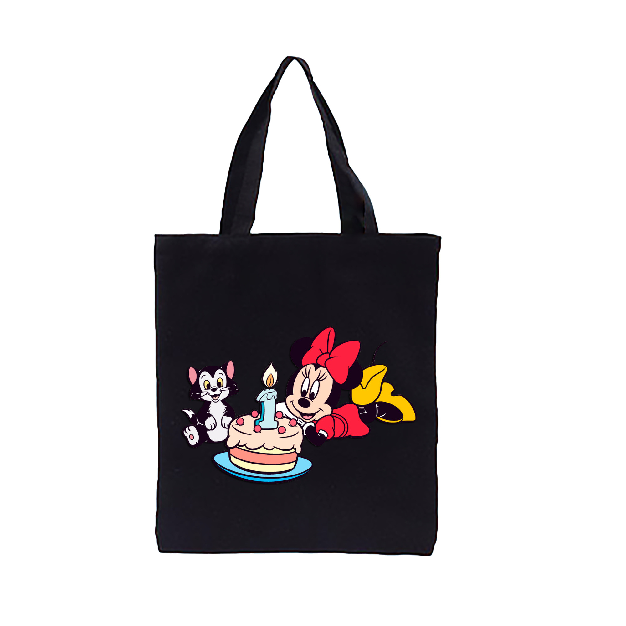 （画像用） ミッキーマウス Mickey Mouse 縦型キャンバス生地手提げバッグ　トートバッグ