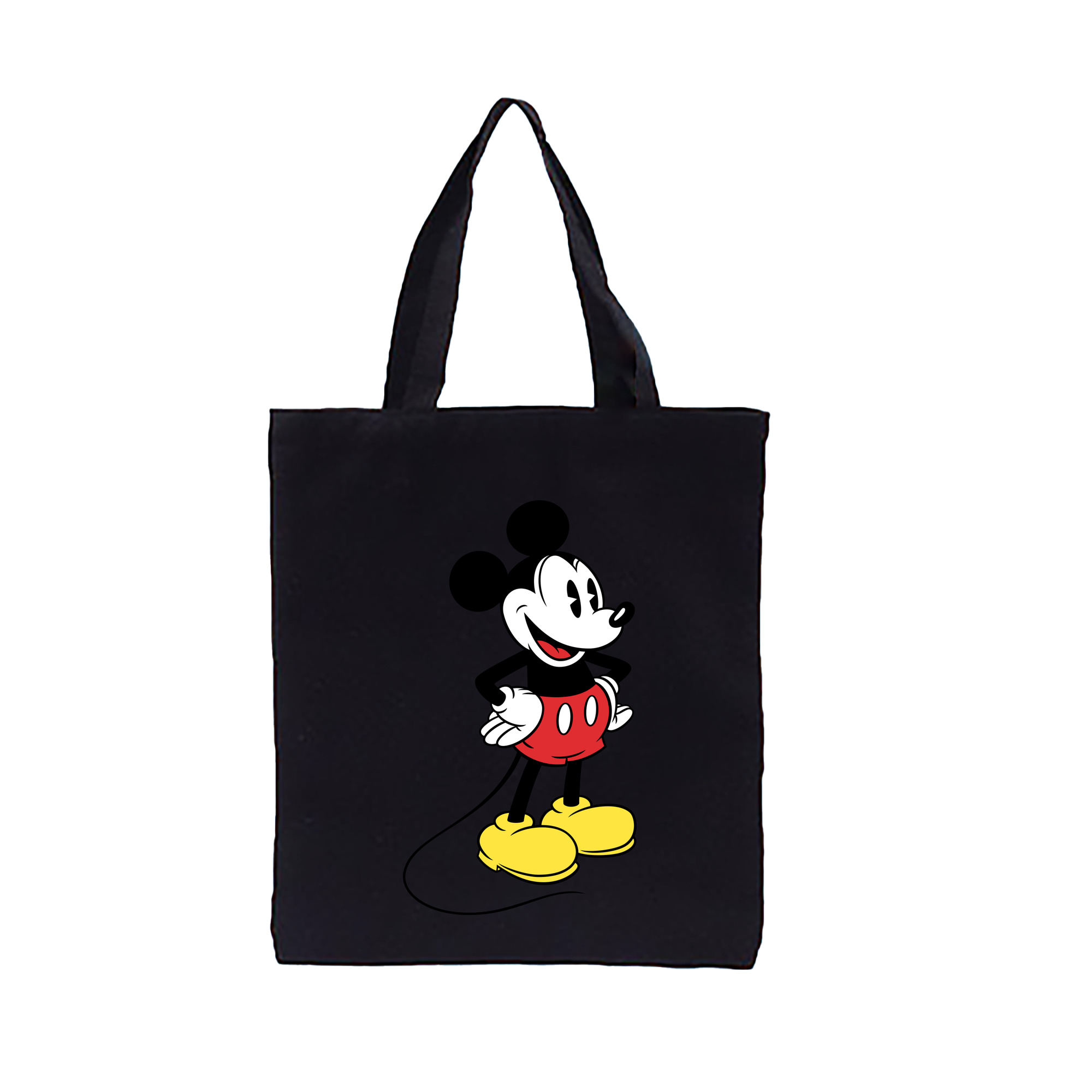 （画像用） ミッキーマウス Mickey Mouse 縦型キャンバス生地手提げバッグ　トートバッグ