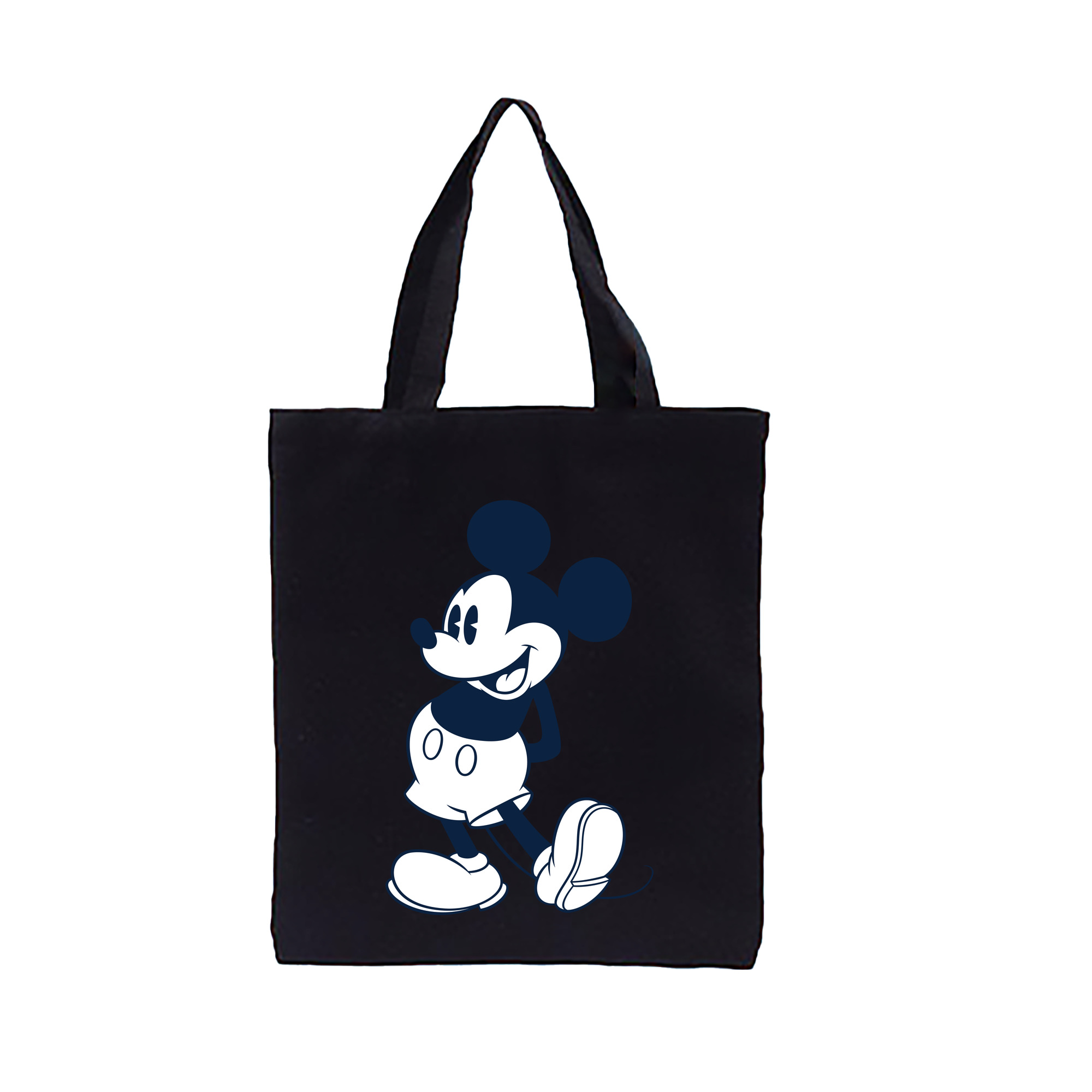（画像用） ミッキーマウス Mickey Mouse 縦型キャンバス生地手提げバッグ　トートバッグ