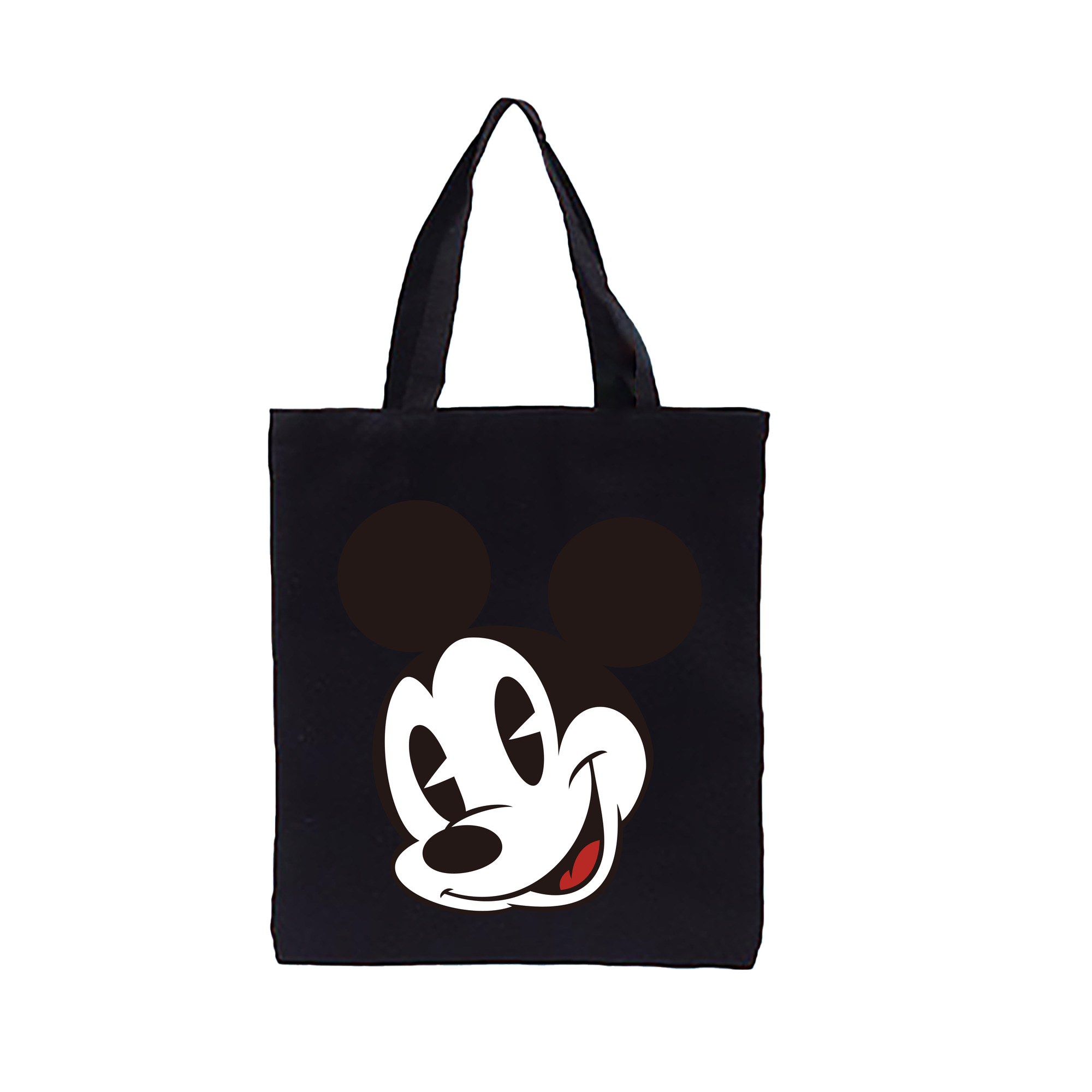 ミッキーマウス Mickey Mouse 縦型キャンバス生地手提げバッグ　トートバッグ