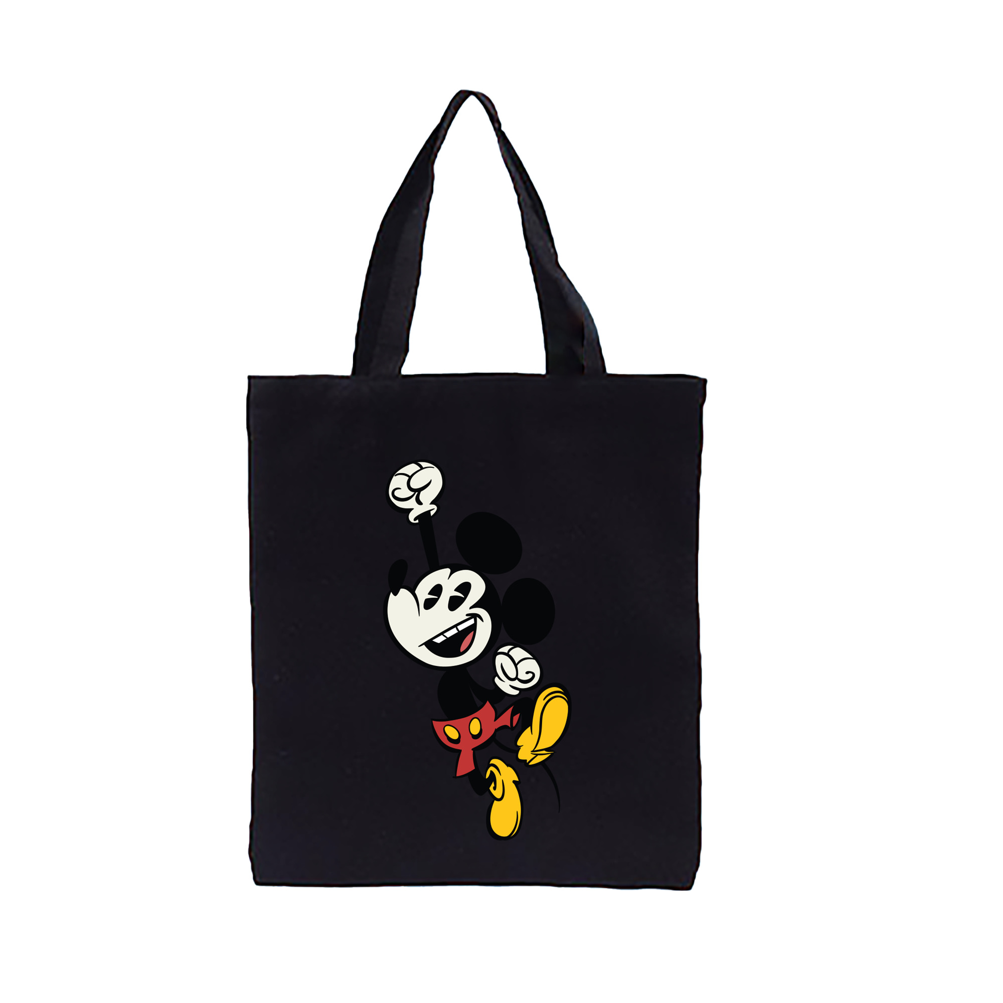 ミッキーマウス Mickey Mouse 縦型キャンバス生地手提げバッグ　トートバッグ