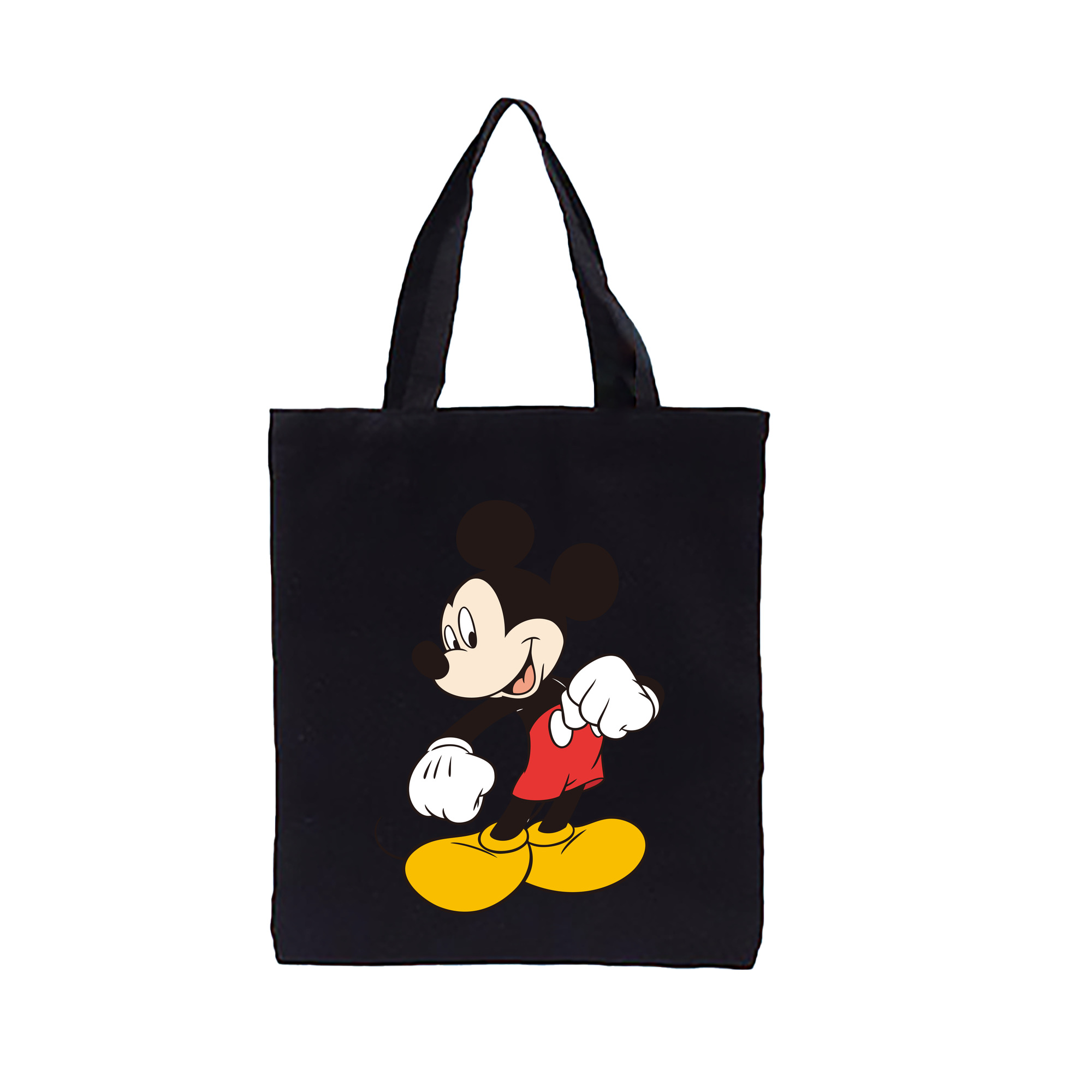 （画像用） ミッキーマウス Mickey Mouse 縦型キャンバス生地手提げバッグ　トートバッグ