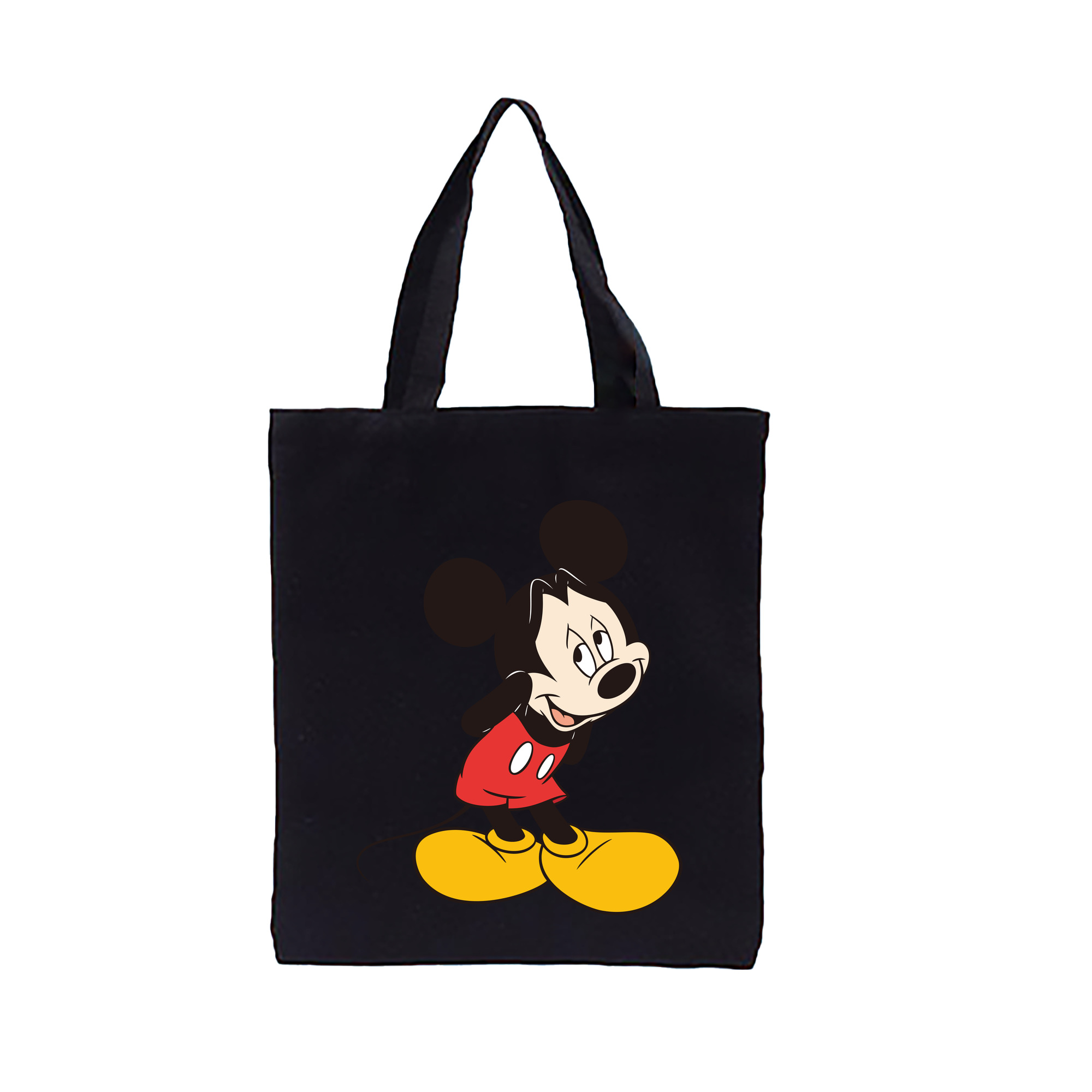 （画像用） ミッキーマウス Mickey Mouse 縦型キャンバス生地手提げバッグ　トートバッグ