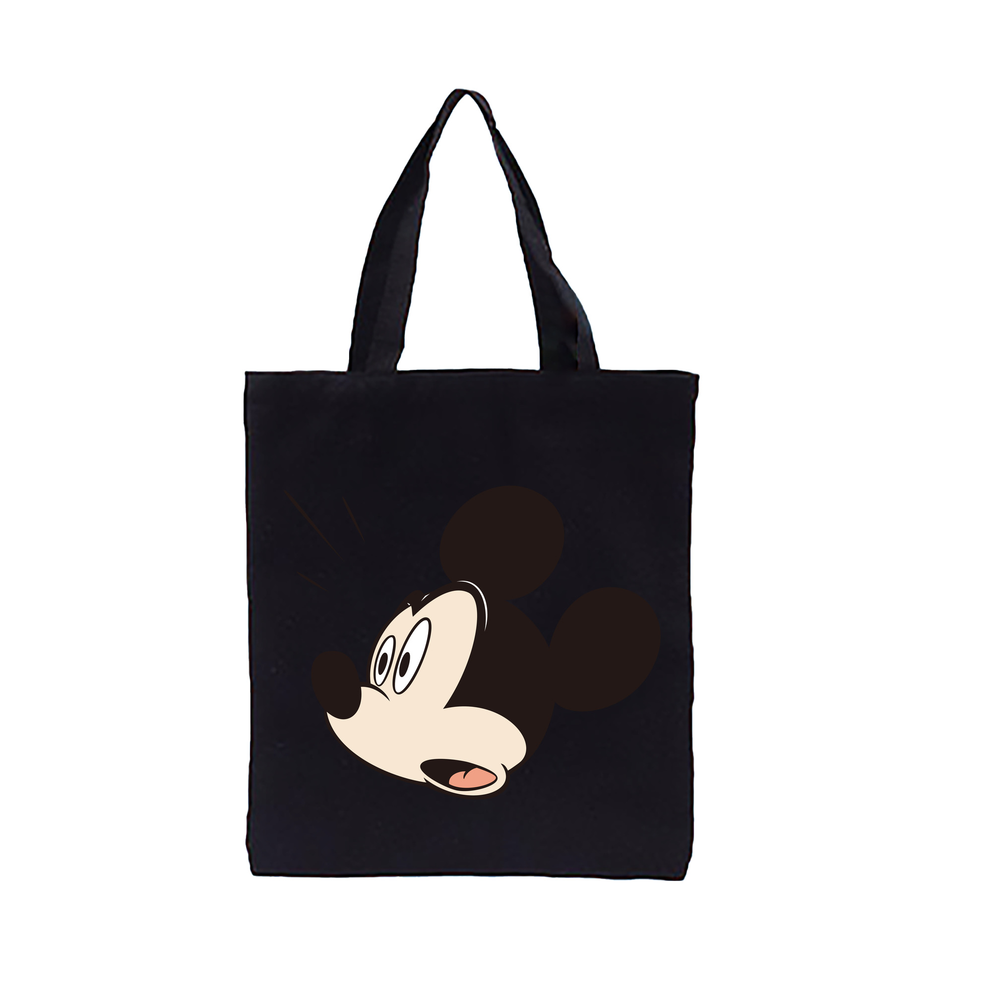 （画像用） ミッキーマウス Mickey Mouse 縦型キャンバス生地手提げバッグ　トートバッグ