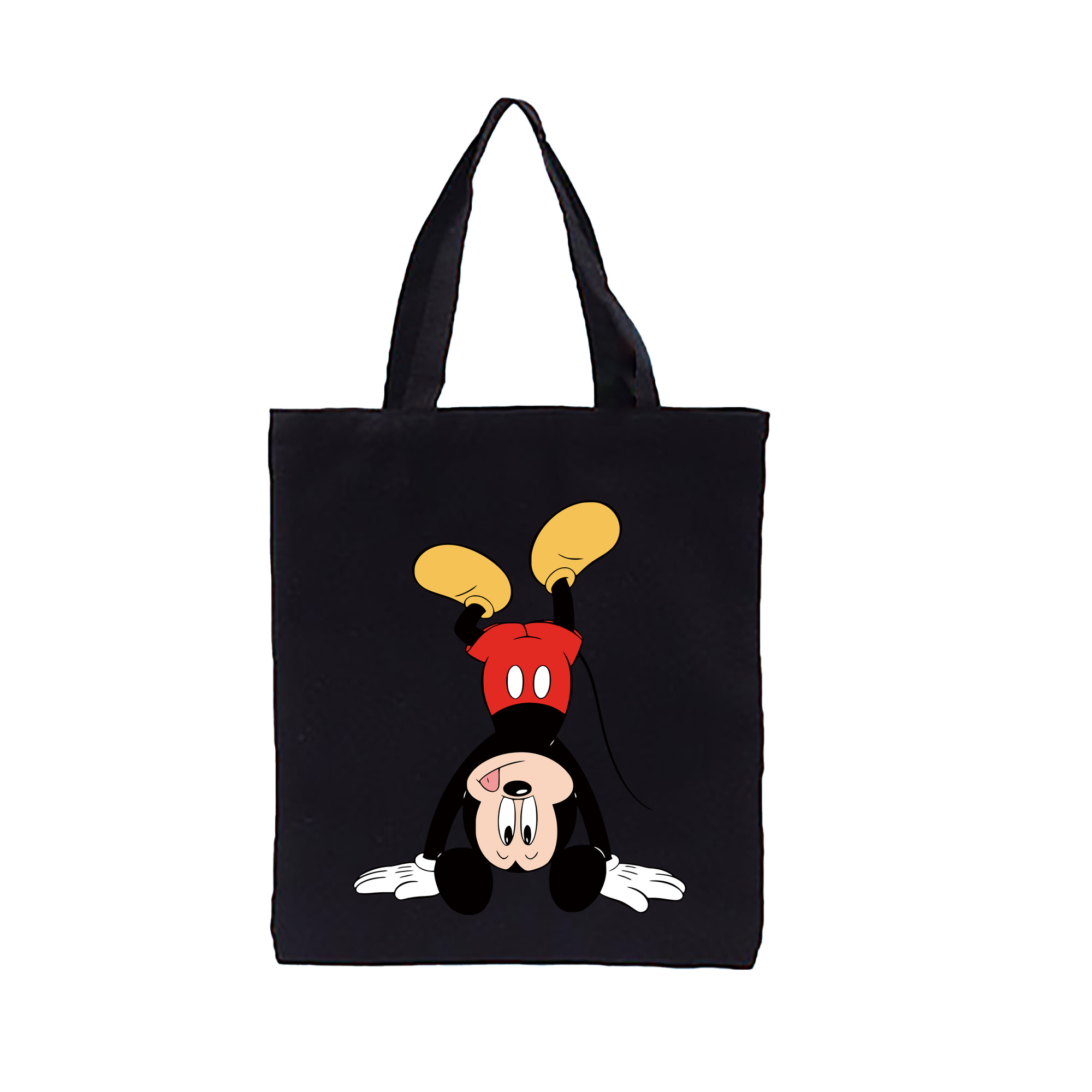 （画像用） ミッキーマウス Mickey Mouse 縦型キャンバス生地手提げバッグ　トートバッグ