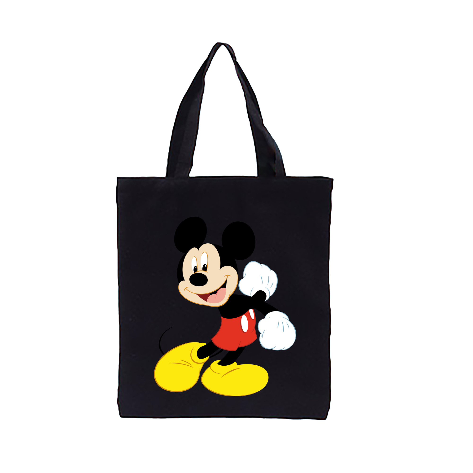 （画像用） ミッキーマウス Mickey Mouse 縦型キャンバス生地手提げバッグ　トートバッグ