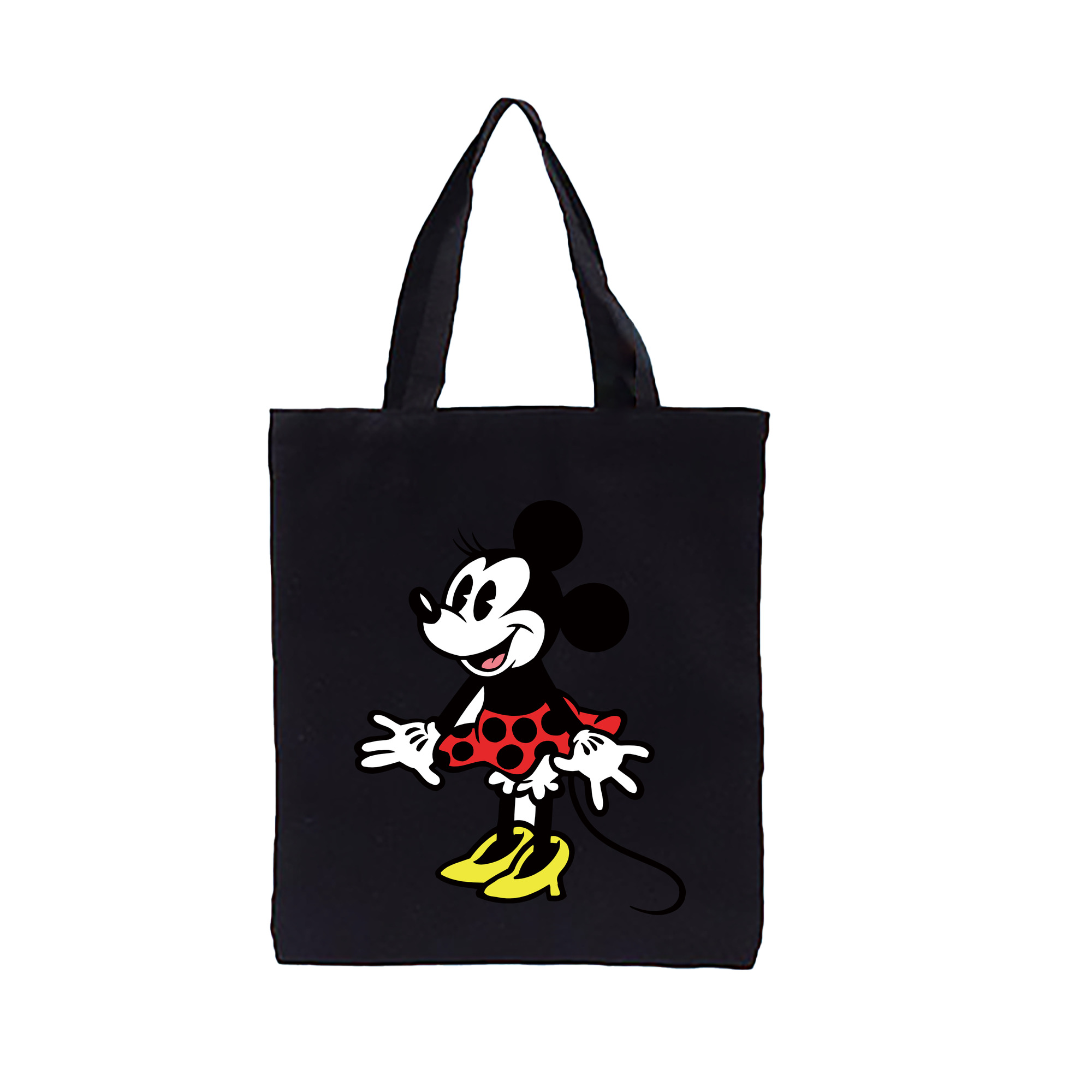 （画像用） ミッキーマウス Mickey Mouse 縦型キャンバス生地手提げバッグ　トートバッグ