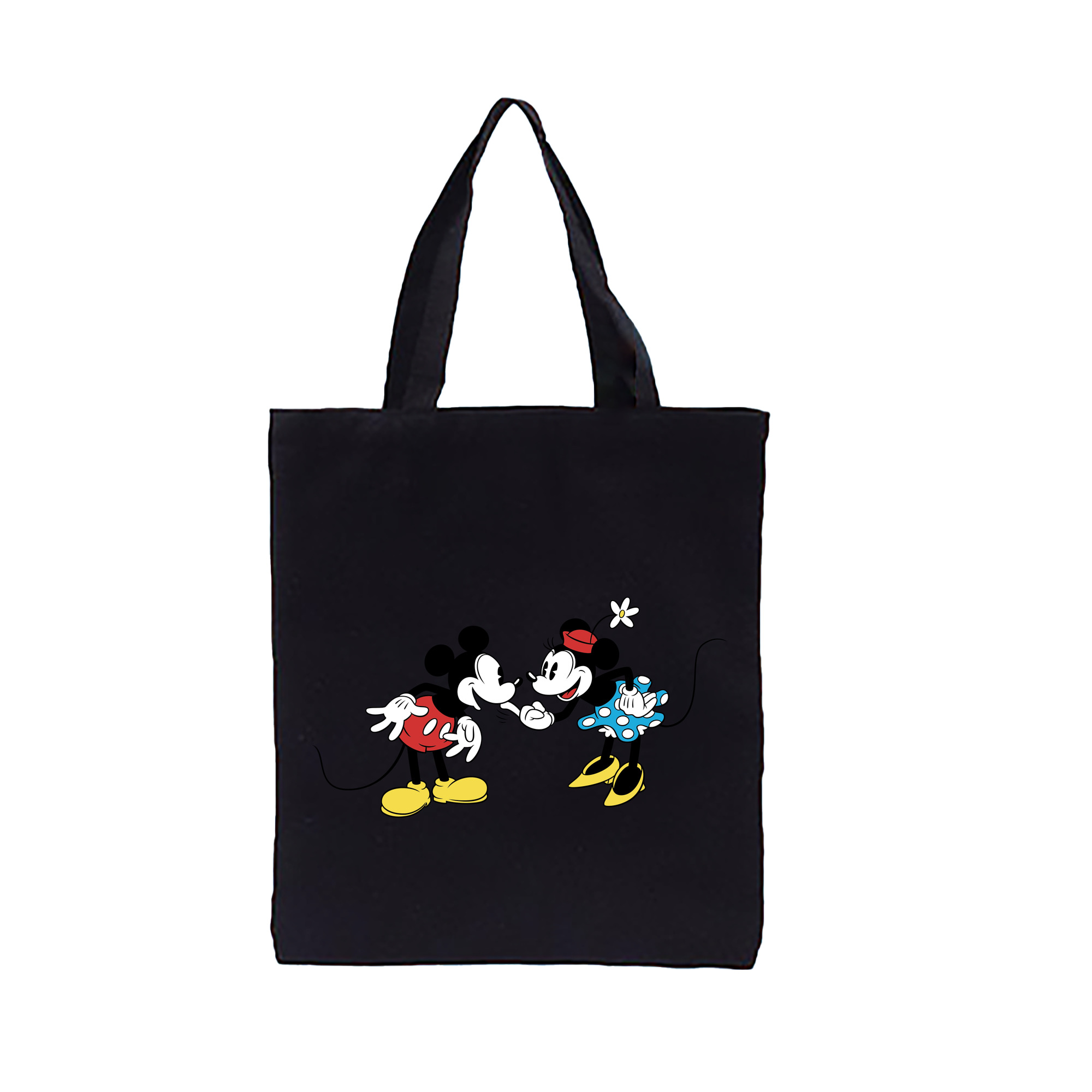 （画像用） ミッキーマウス Mickey Mouse 縦型キャンバス生地手提げバッグ　トートバッグ