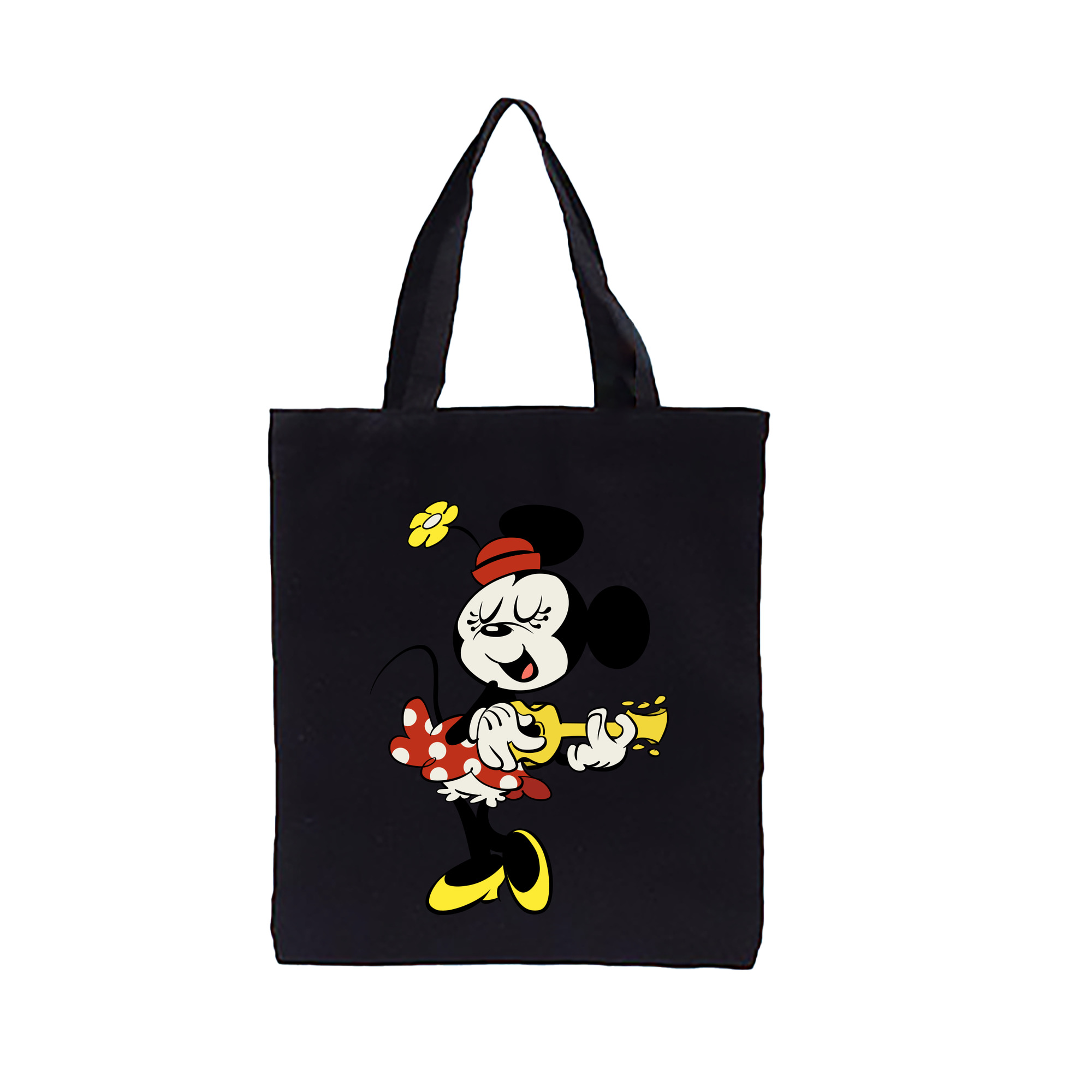 （画像用） ミッキーマウス Mickey Mouse 縦型キャンバス生地手提げバッグ　トートバッグ