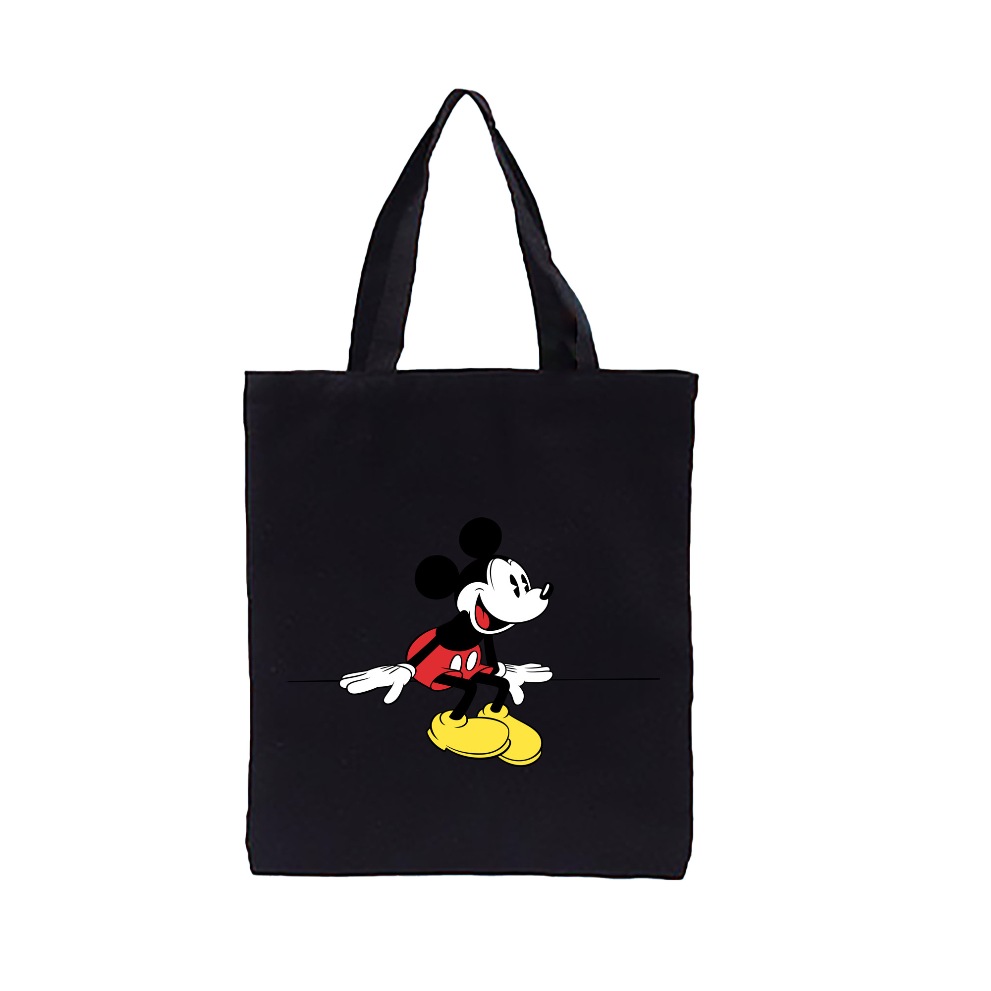 ミッキーマウス Mickey Mouse 縦型キャンバス生地手提げバッグ　トートバッグ