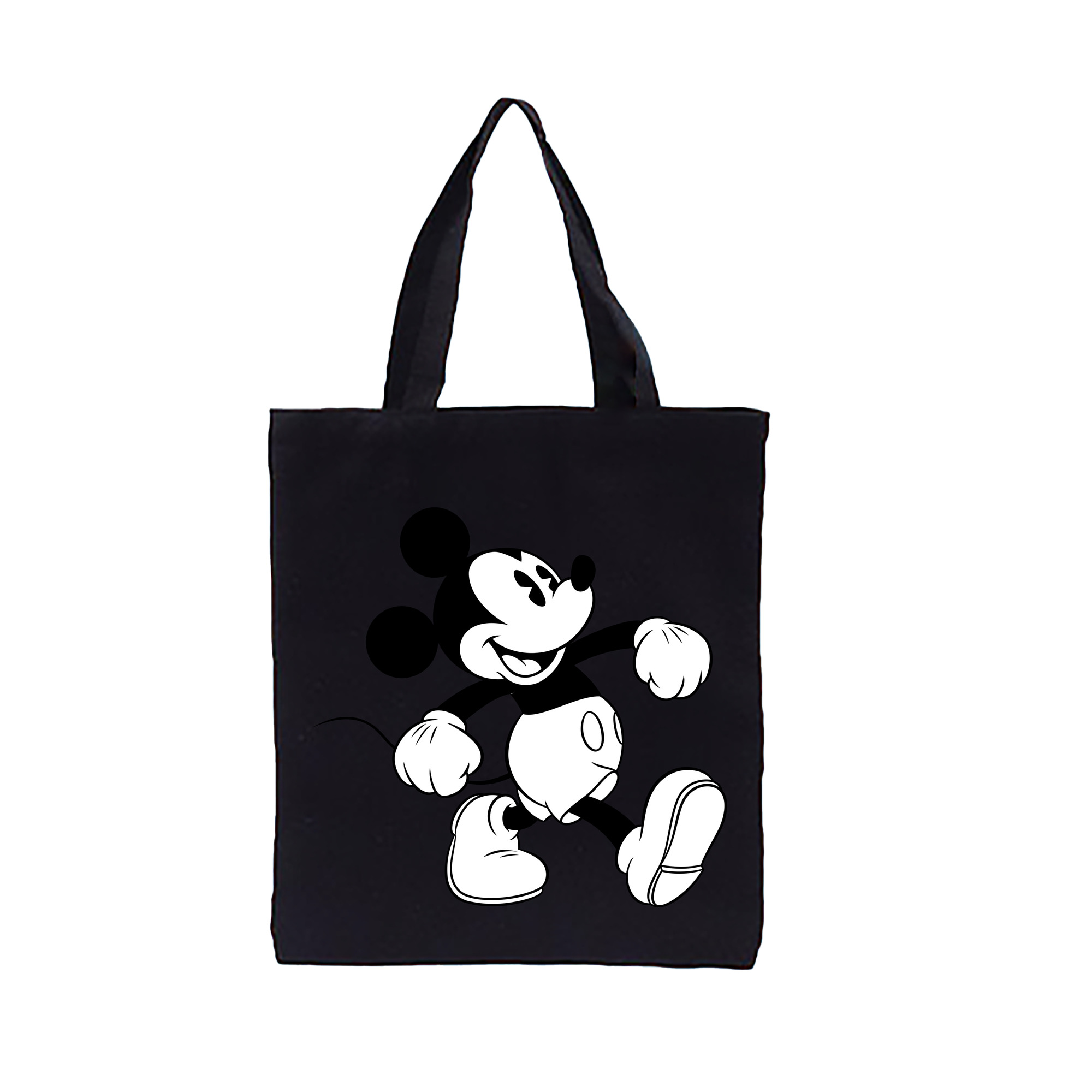 ミッキーマウス Mickey Mouse 縦型キャンバス生地手提げバッグ　トートバッグ