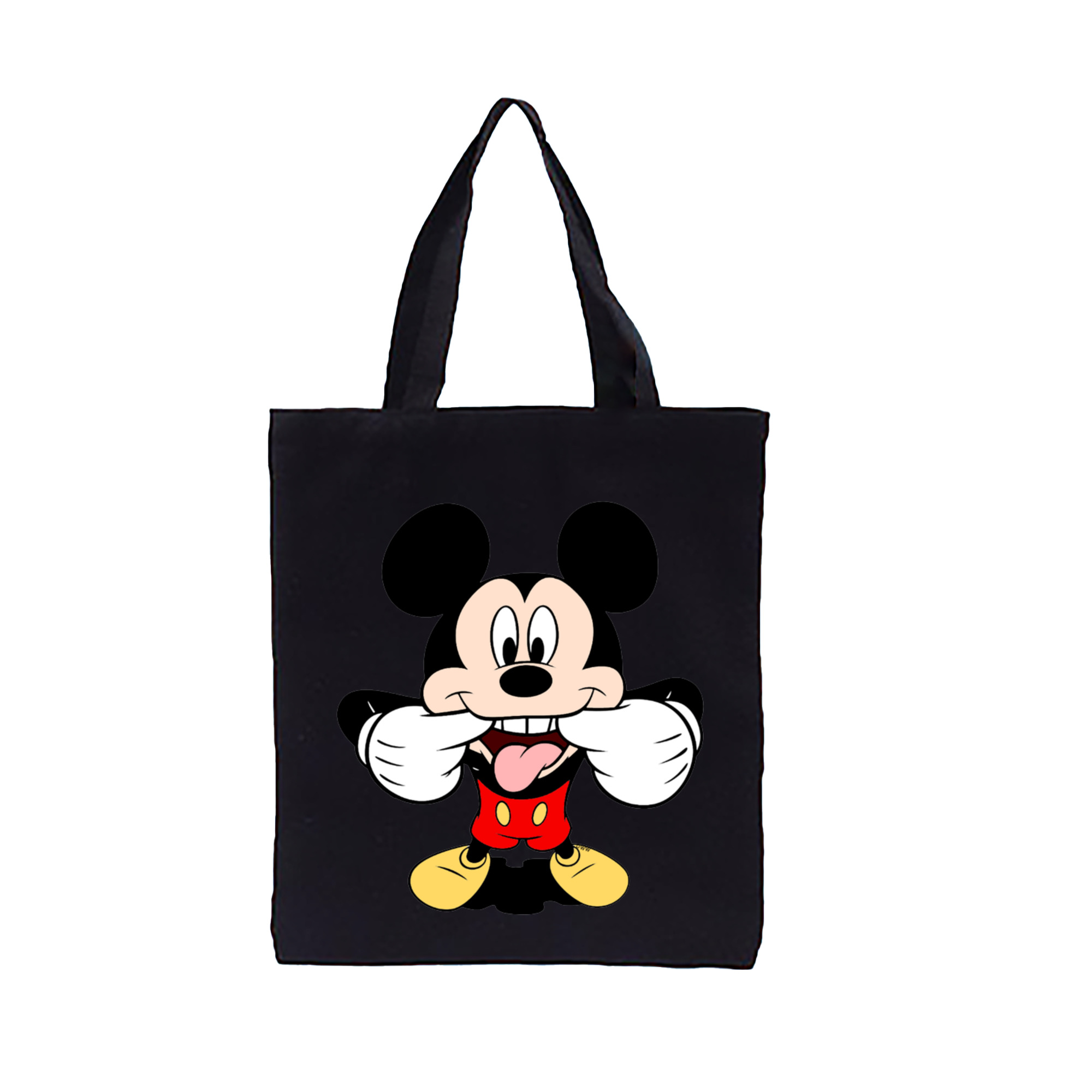（画像用） ミッキーマウス Mickey Mouse 縦型キャンバス生地手提げバッグ　トートバッグ