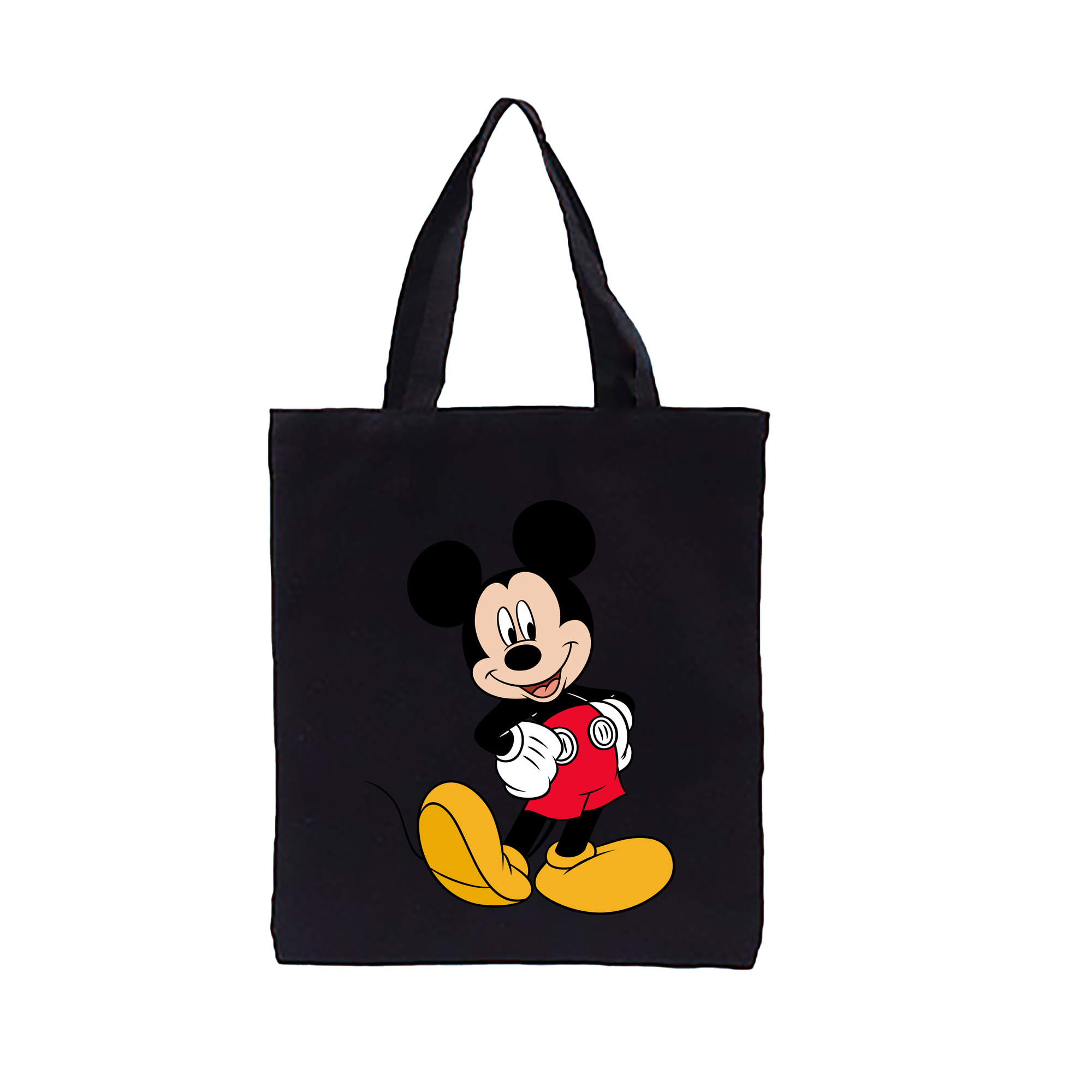 （画像用） ミッキーマウス Mickey Mouse 縦型キャンバス生地手提げバッグ　トートバッグ