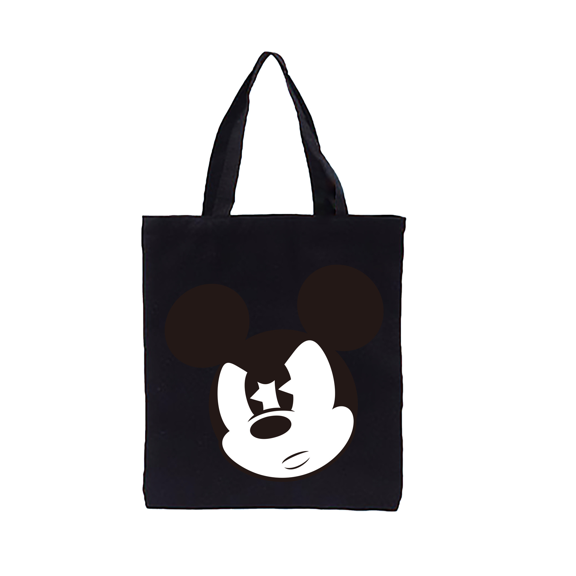 （画像用） ミッキーマウス Mickey Mouse 縦型キャンバス生地手提げバッグ　トートバッグ