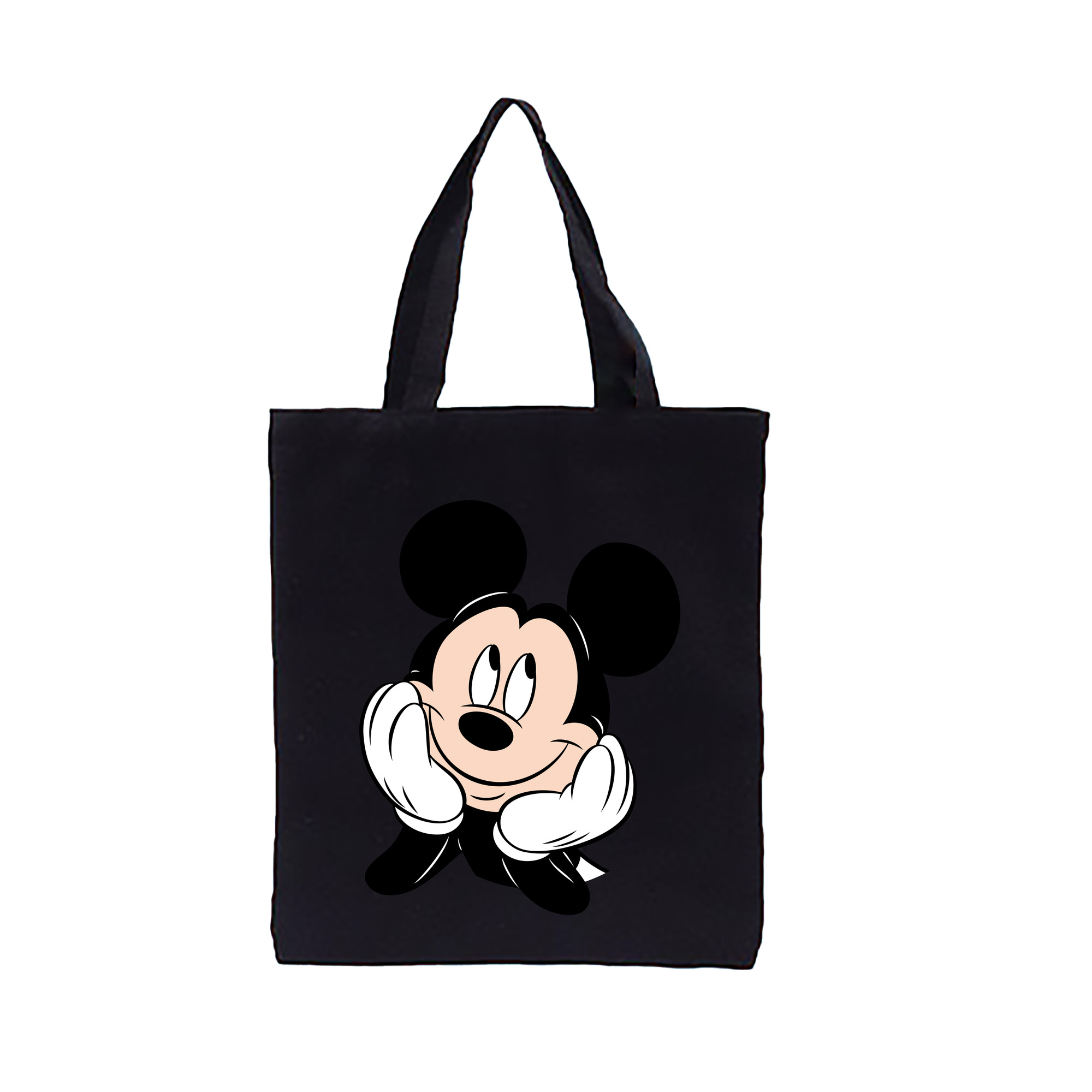 （画像用） ミッキーマウス Mickey Mouse 縦型キャンバス生地手提げバッグ　トートバッグ