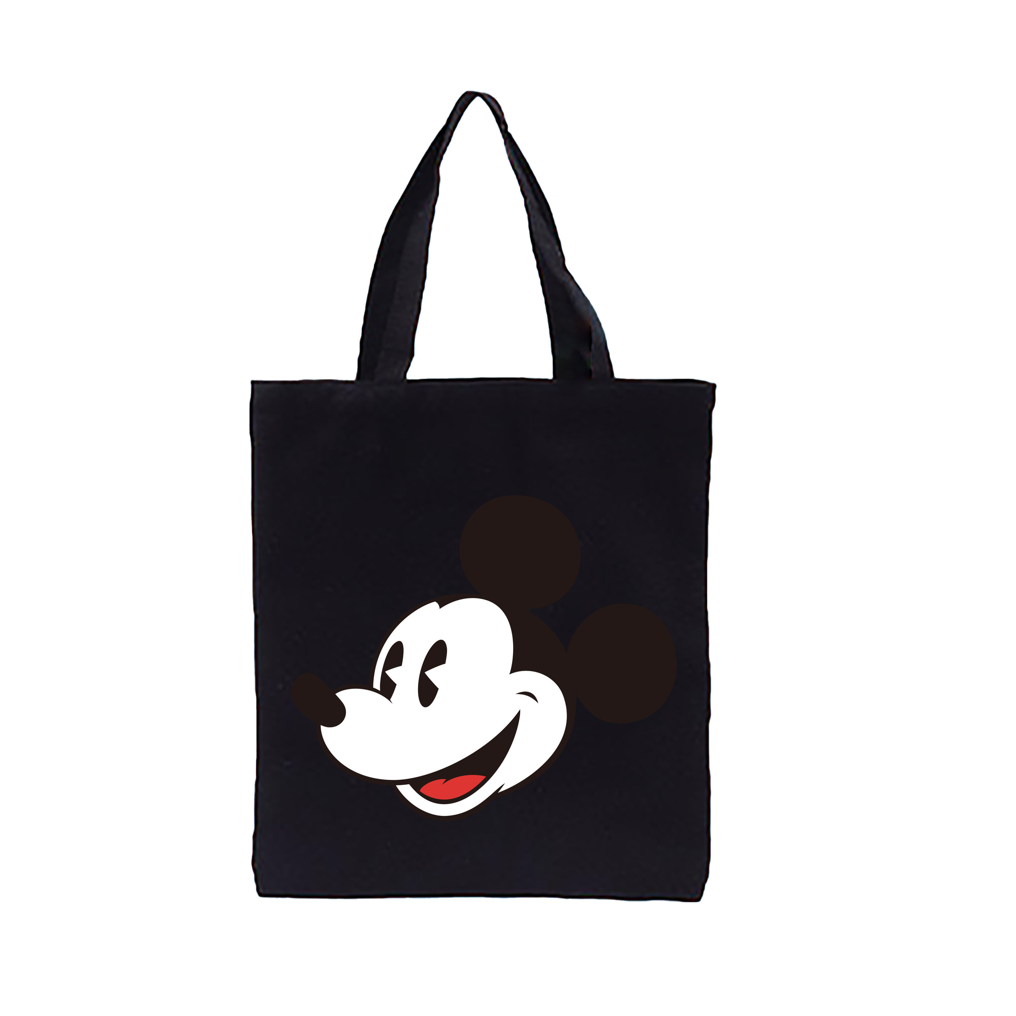 （画像用） ミッキーマウス Mickey Mouse 縦型キャンバス生地手提げバッグ　トートバッグ