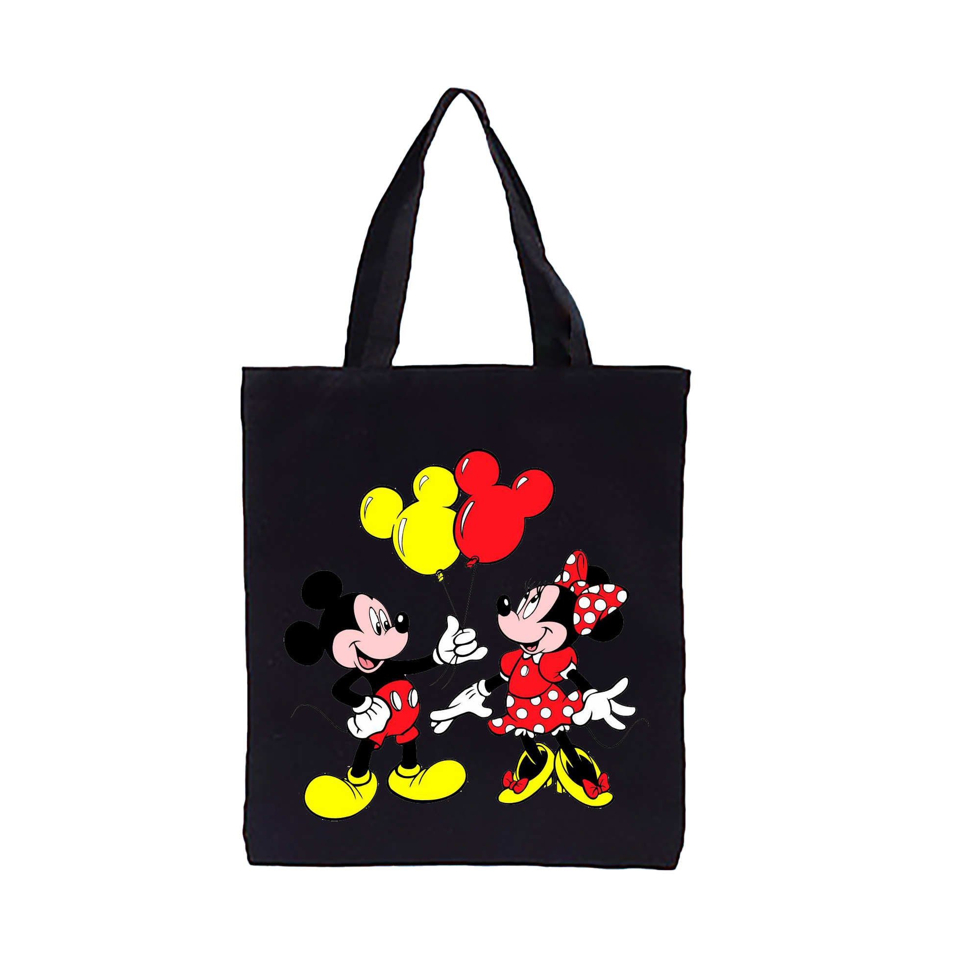 （画像用） ミッキーマウス Mickey Mouse 縦型キャンバス生地手提げバッグ　トートバッグ