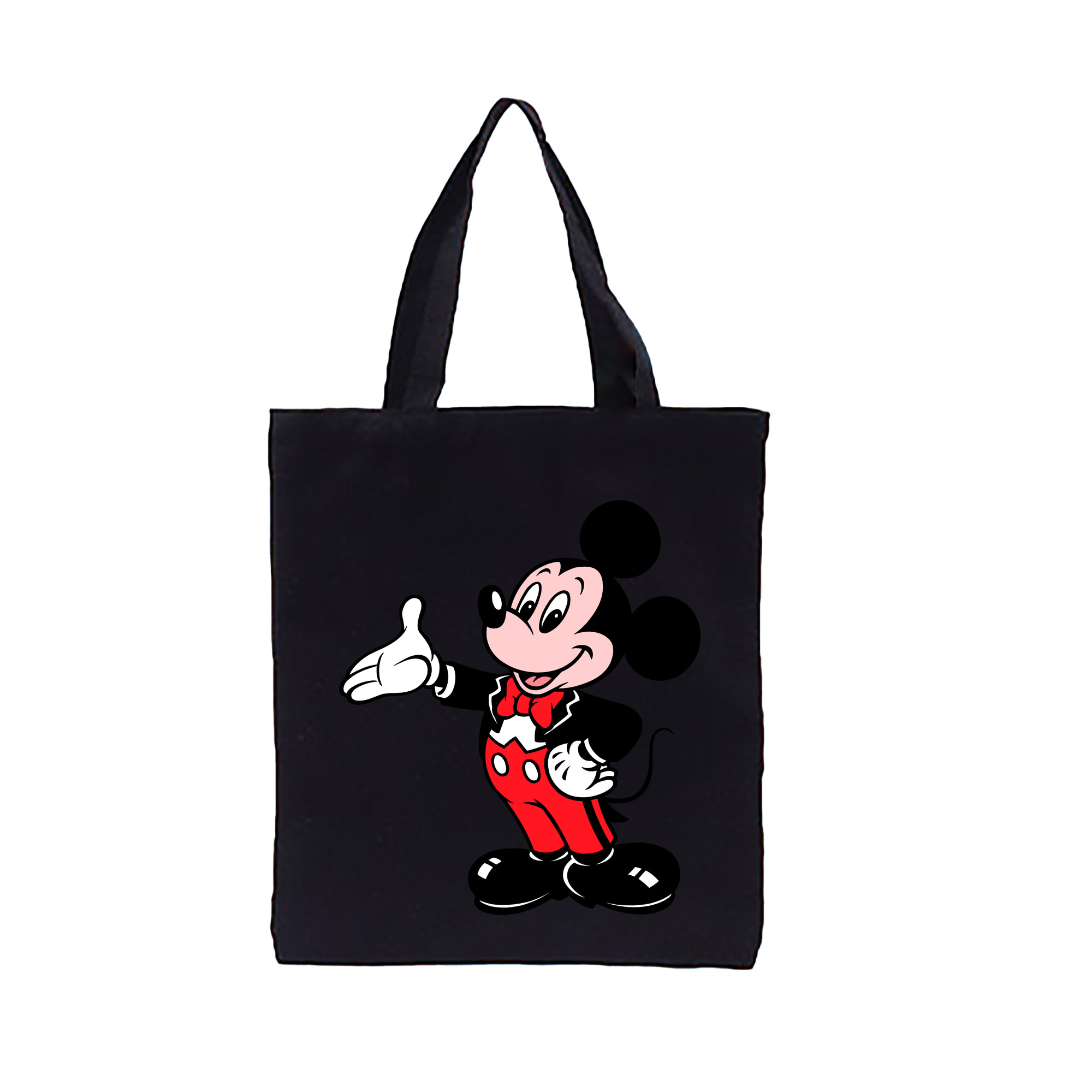 （画像用） ミッキーマウス Mickey Mouse 縦型キャンバス生地手提げバッグ　トートバッグ