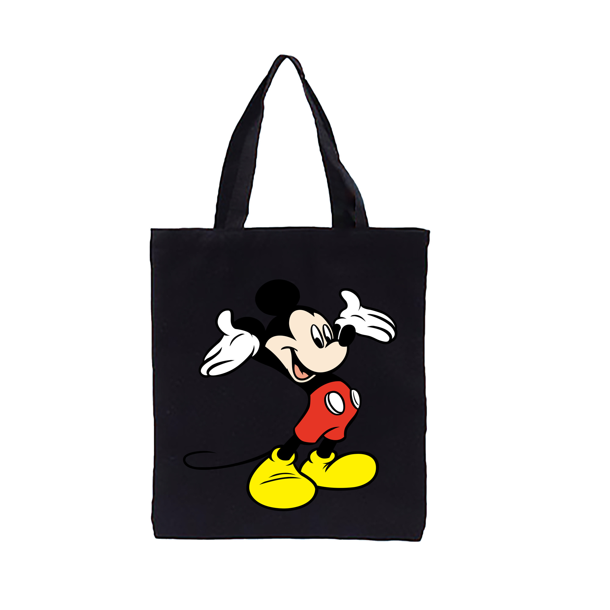（画像用） ミッキーマウス Mickey Mouse 縦型キャンバス生地手提げバッグ　トートバッグ