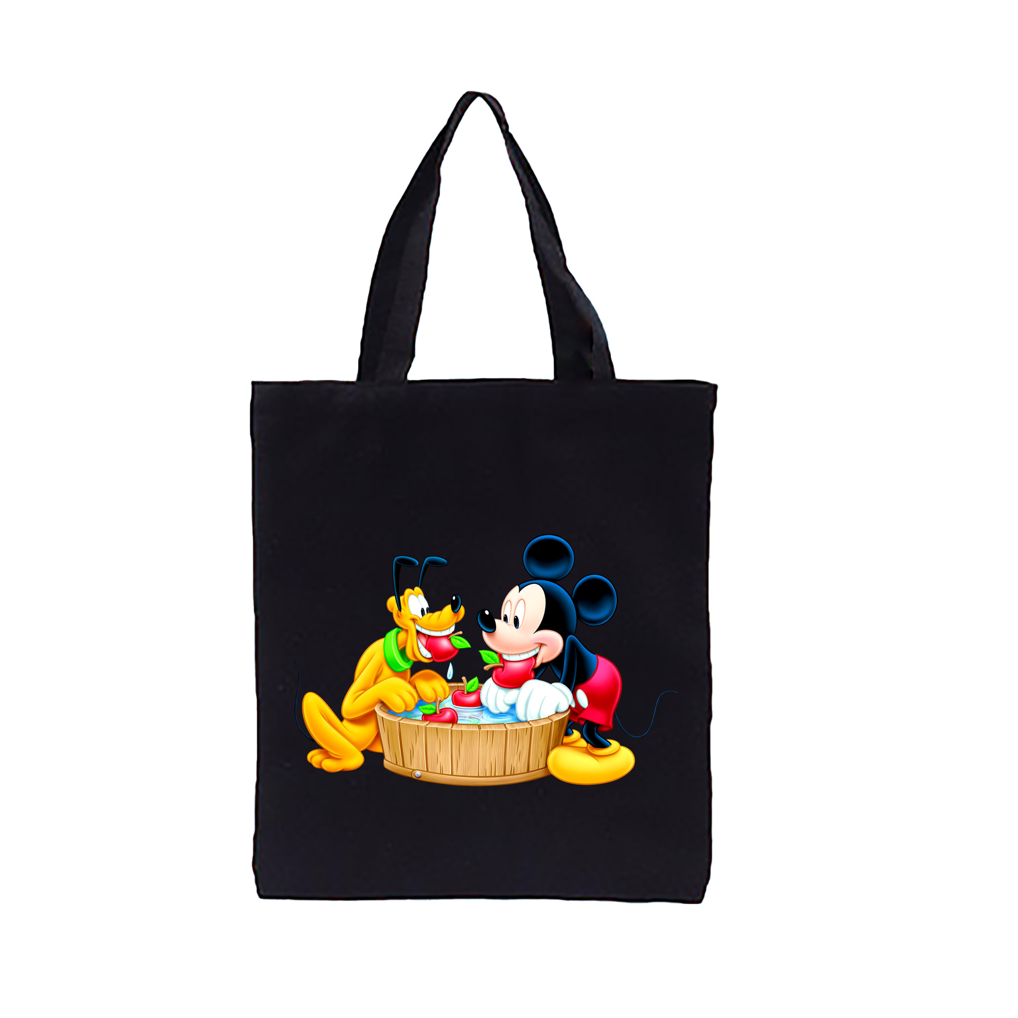 （画像用） ミッキーマウス Mickey Mouse 縦型キャンバス生地手提げバッグ　トートバッグ