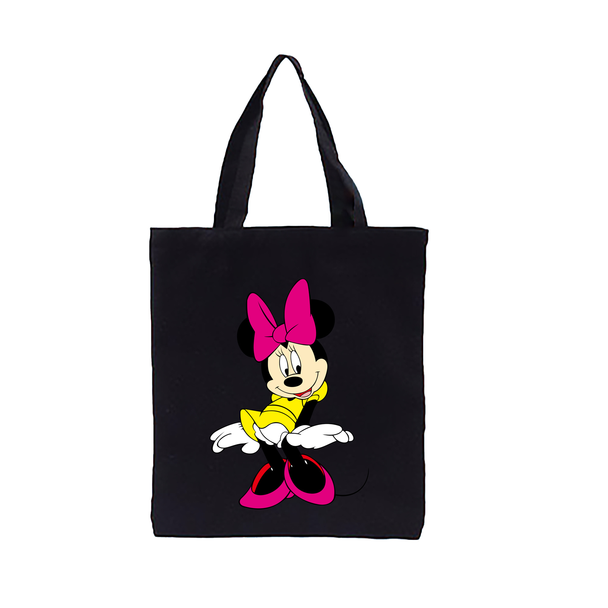 （画像用） ミッキーマウス Mickey Mouse 縦型キャンバス生地手提げバッグ　トートバッグ