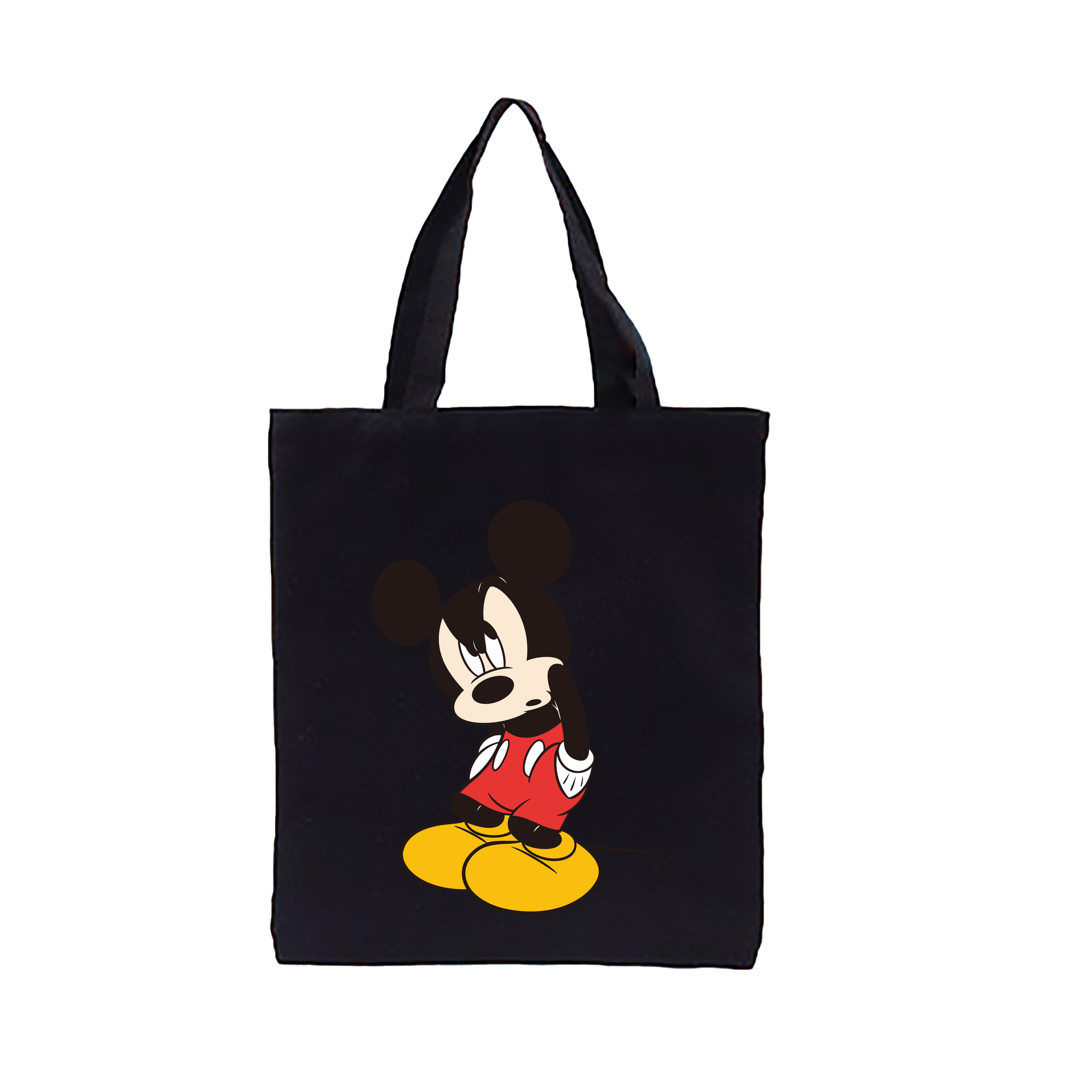 （画像用） ミッキーマウス Mickey Mouse 縦型キャンバス生地手提げバッグ　トートバッグ