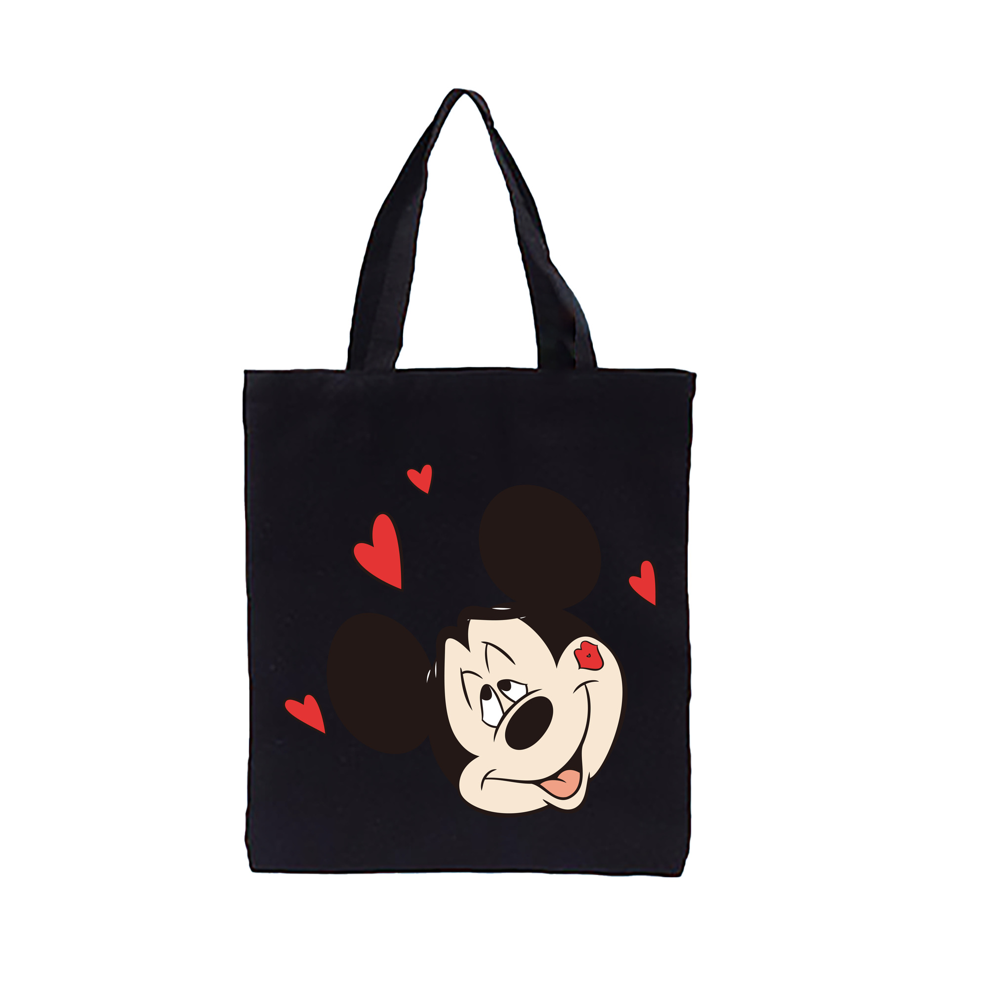 （画像用） ミッキーマウス Mickey Mouse 縦型キャンバス生地手提げバッグ　トートバッグ