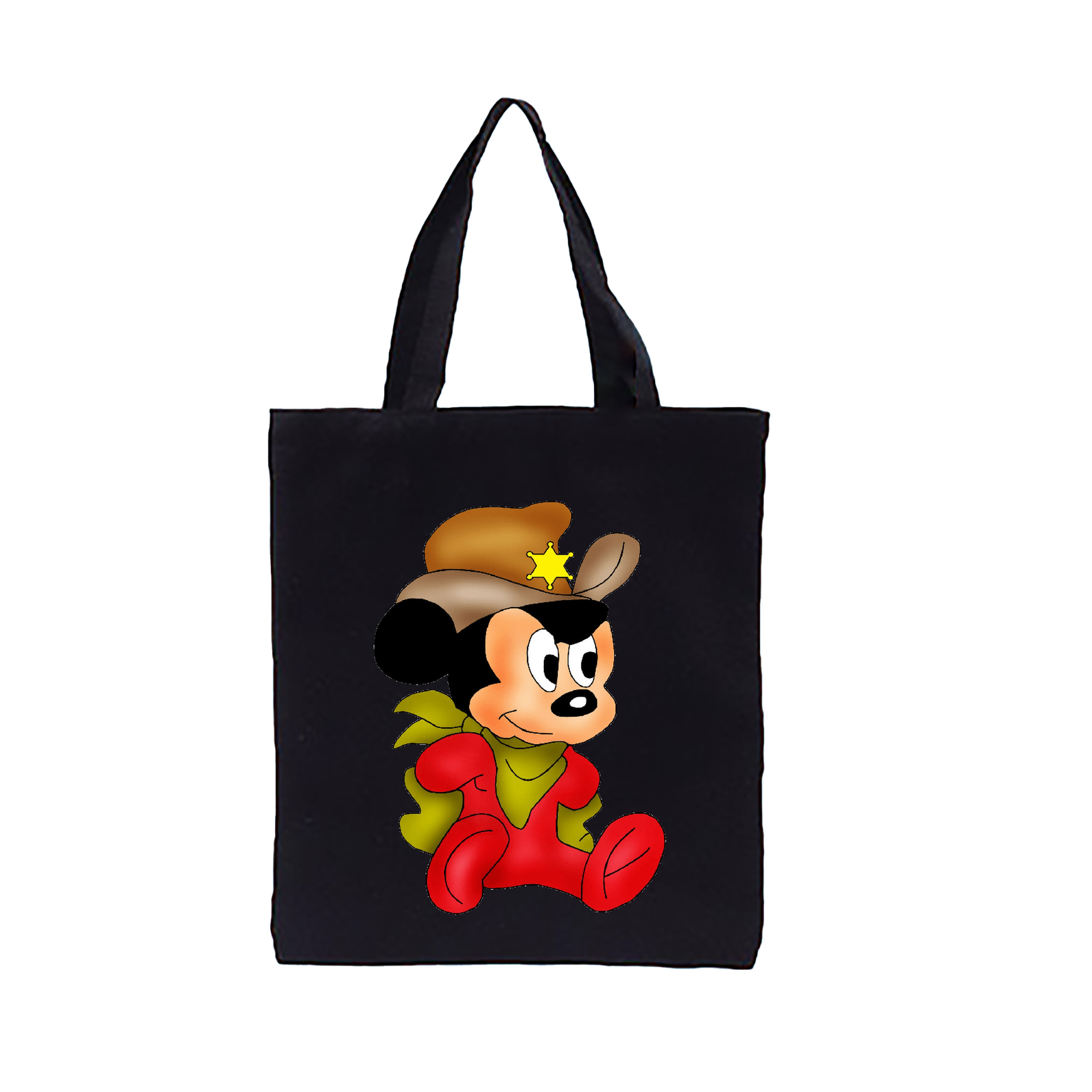 （画像用） ミッキーマウス Mickey Mouse 縦型キャンバス生地手提げバッグ　トートバッグ