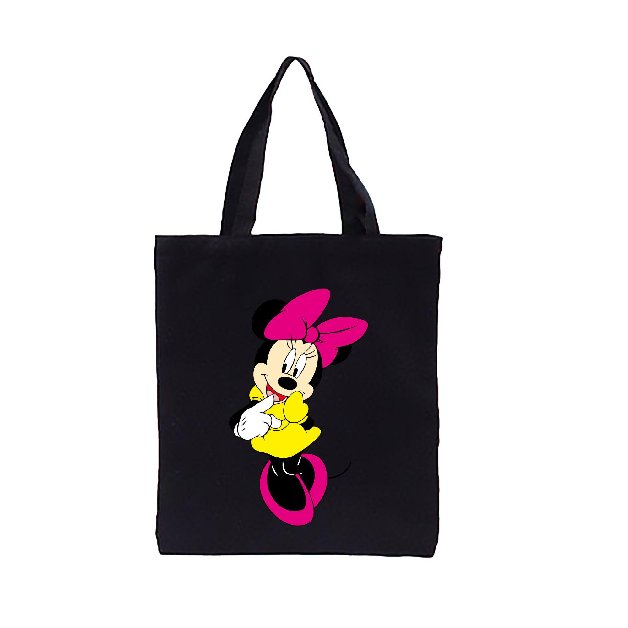 （画像用） ミッキーマウス Mickey Mouse 縦型キャンバス生地手提げバッグ　トートバッグ