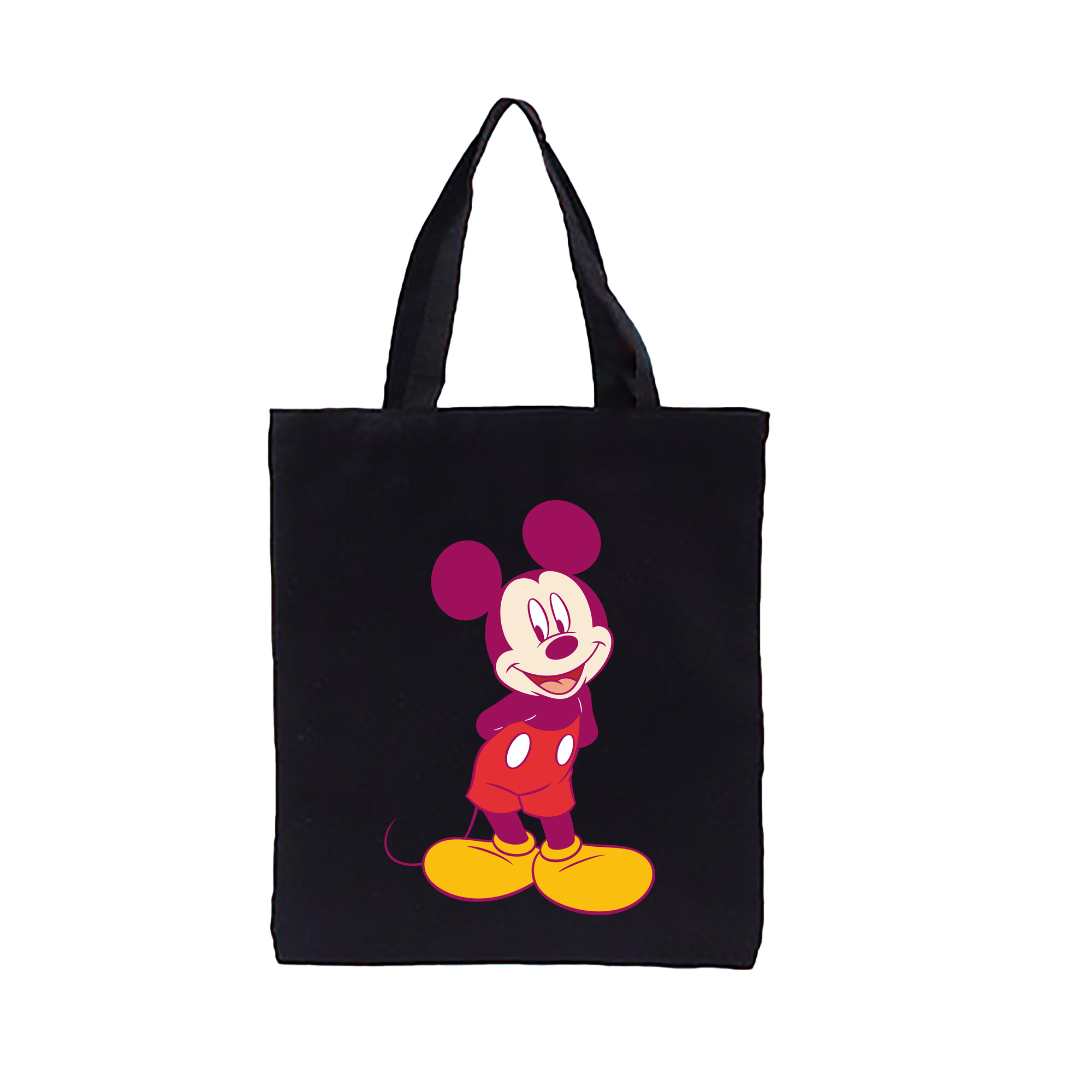 （画像用） ミッキーマウス Mickey Mouse 縦型キャンバス生地手提げバッグ　トートバッグ