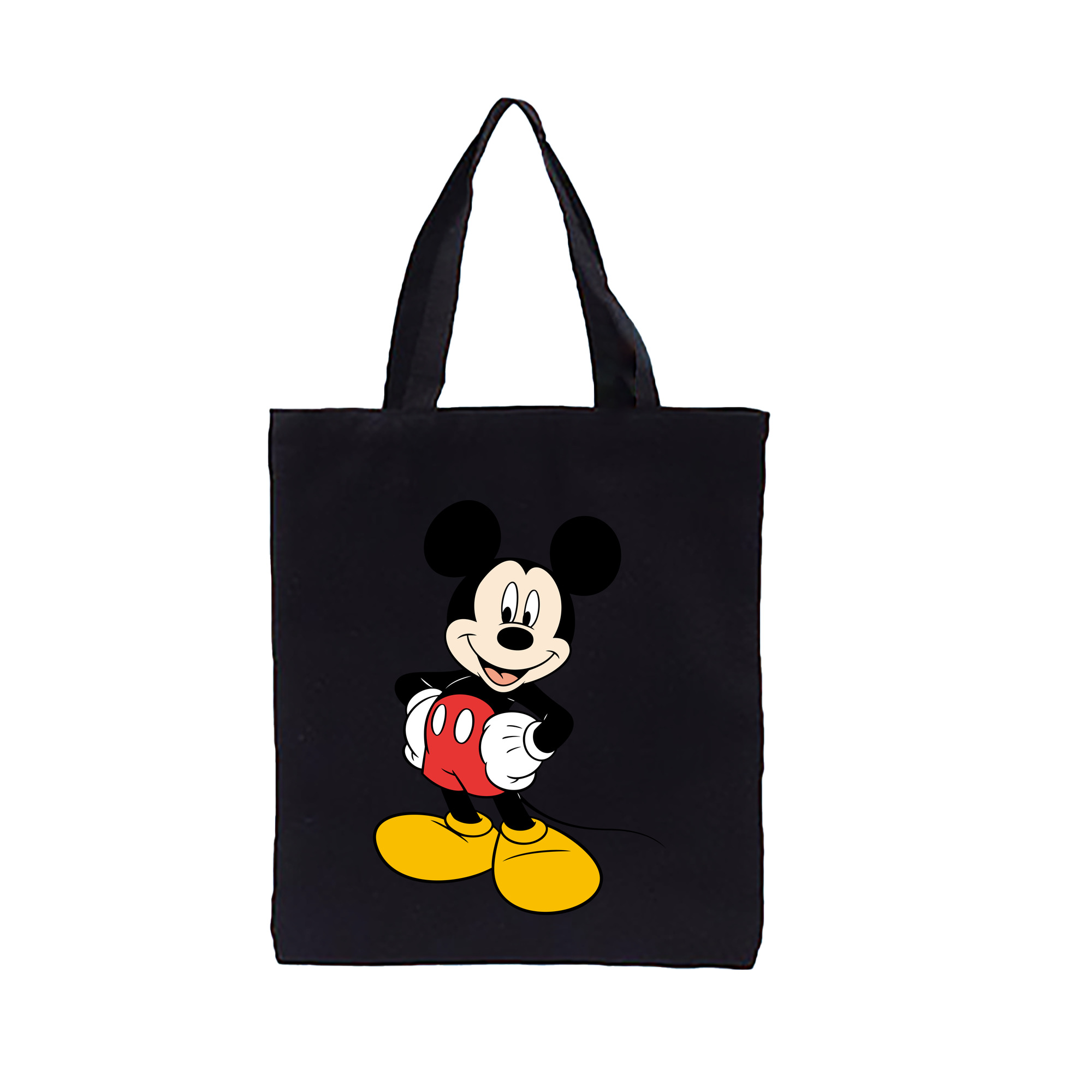 （画像用） ミッキーマウス Mickey Mouse 縦型キャンバス生地手提げバッグ　トートバッグ