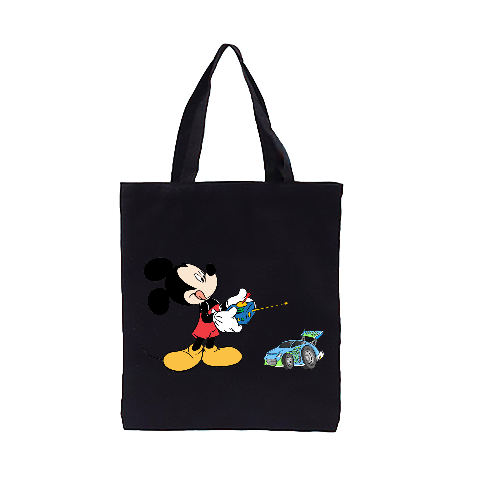 （画像用） ミッキーマウス Mickey Mouse 縦型キャンバス生地手提げバッグ　トートバッグ
