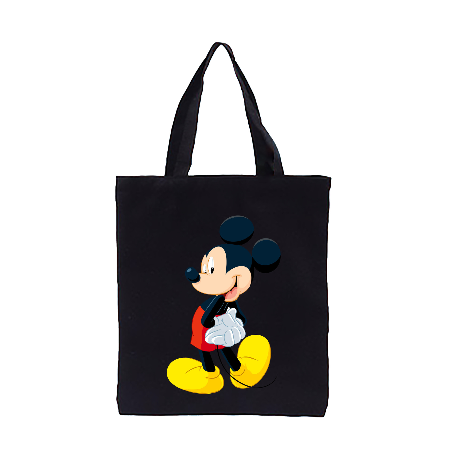 ミッキーマウス Mickey Mouse 縦型キャンバス生地手提げバッグ　トートバッグ